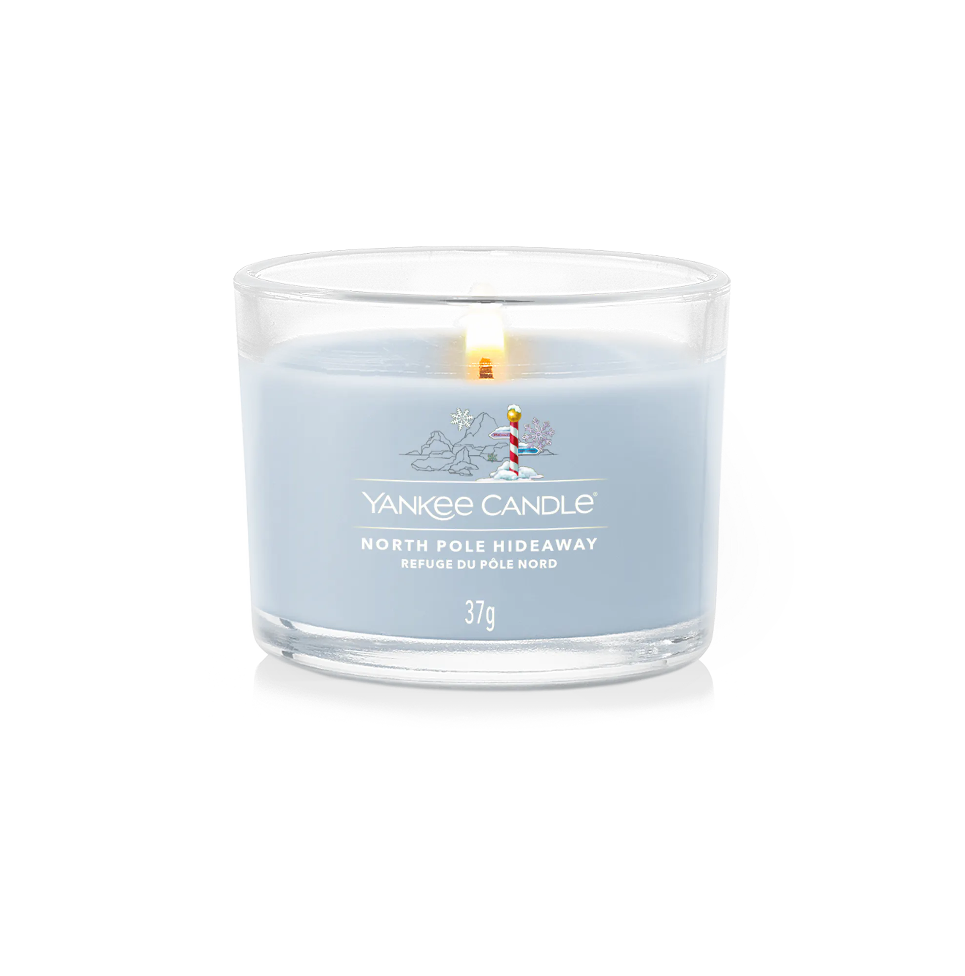 North Pole Hideaway Candle Yankee Candle, Blue, 5.4cm x 4.4cm | Fresh & Clean