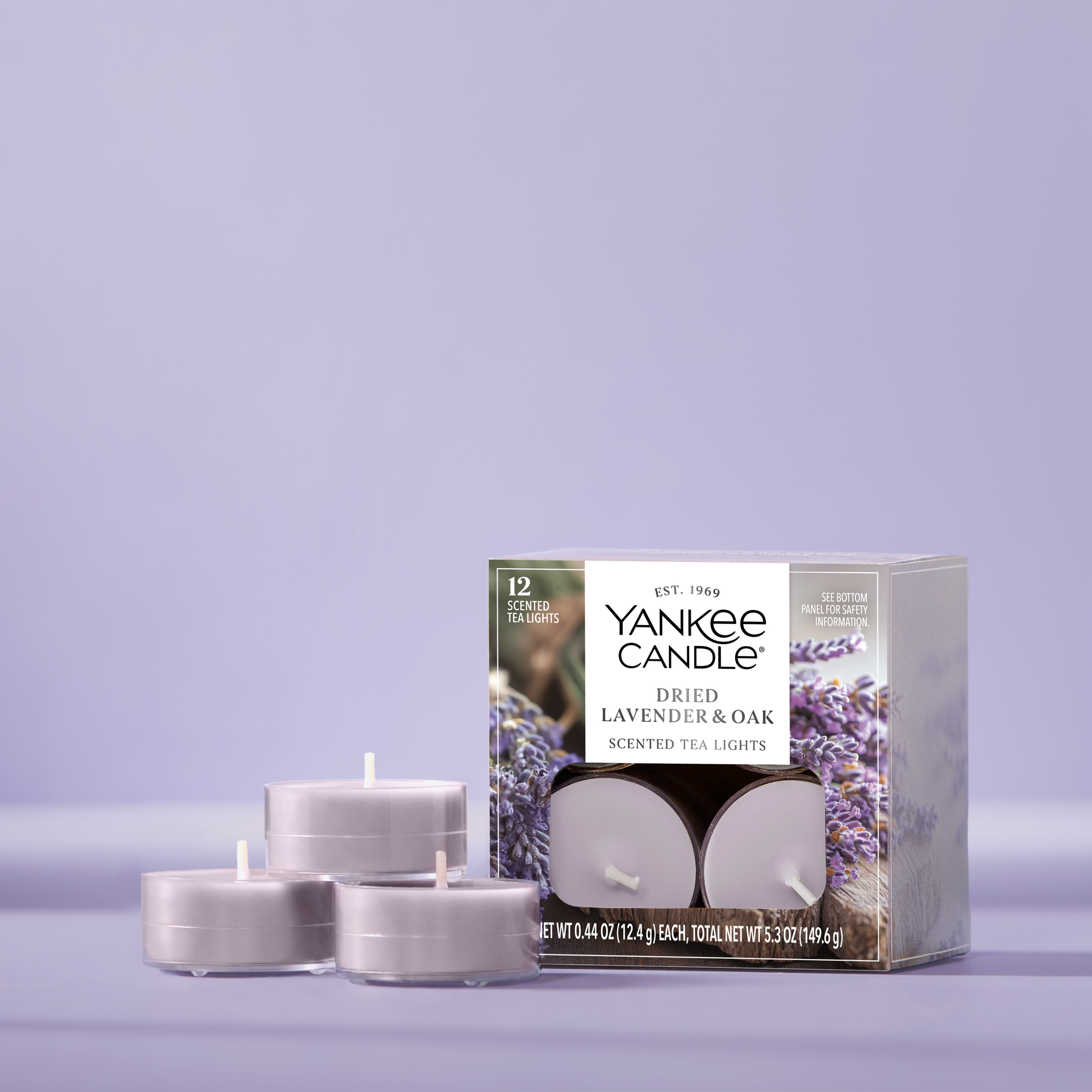 Dried Lavender & Oak Tea Light Candles - Thumbnail 2