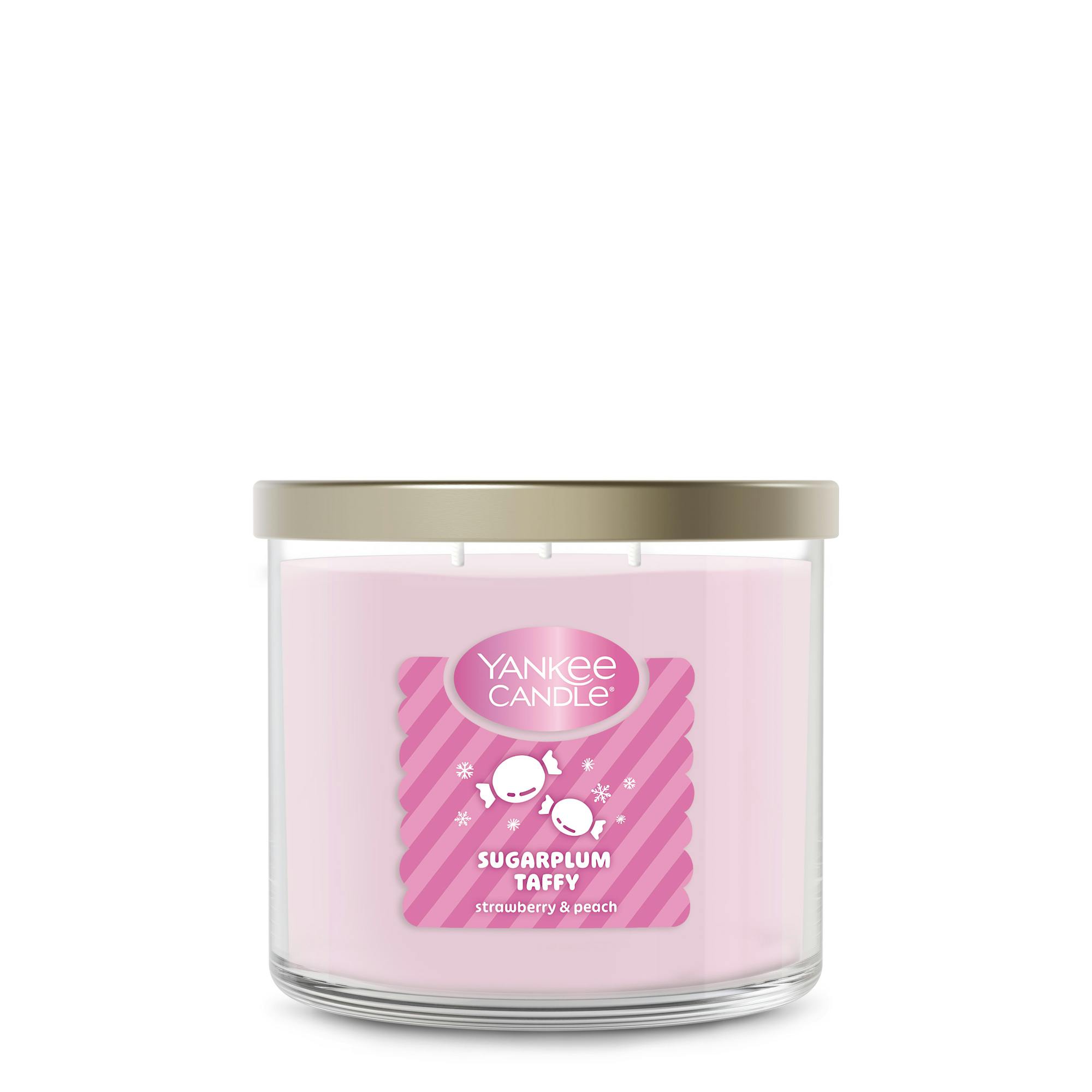 Yankee Candle Sugarplum Taffy 3-wick Candle, 14.5 oz In Pink