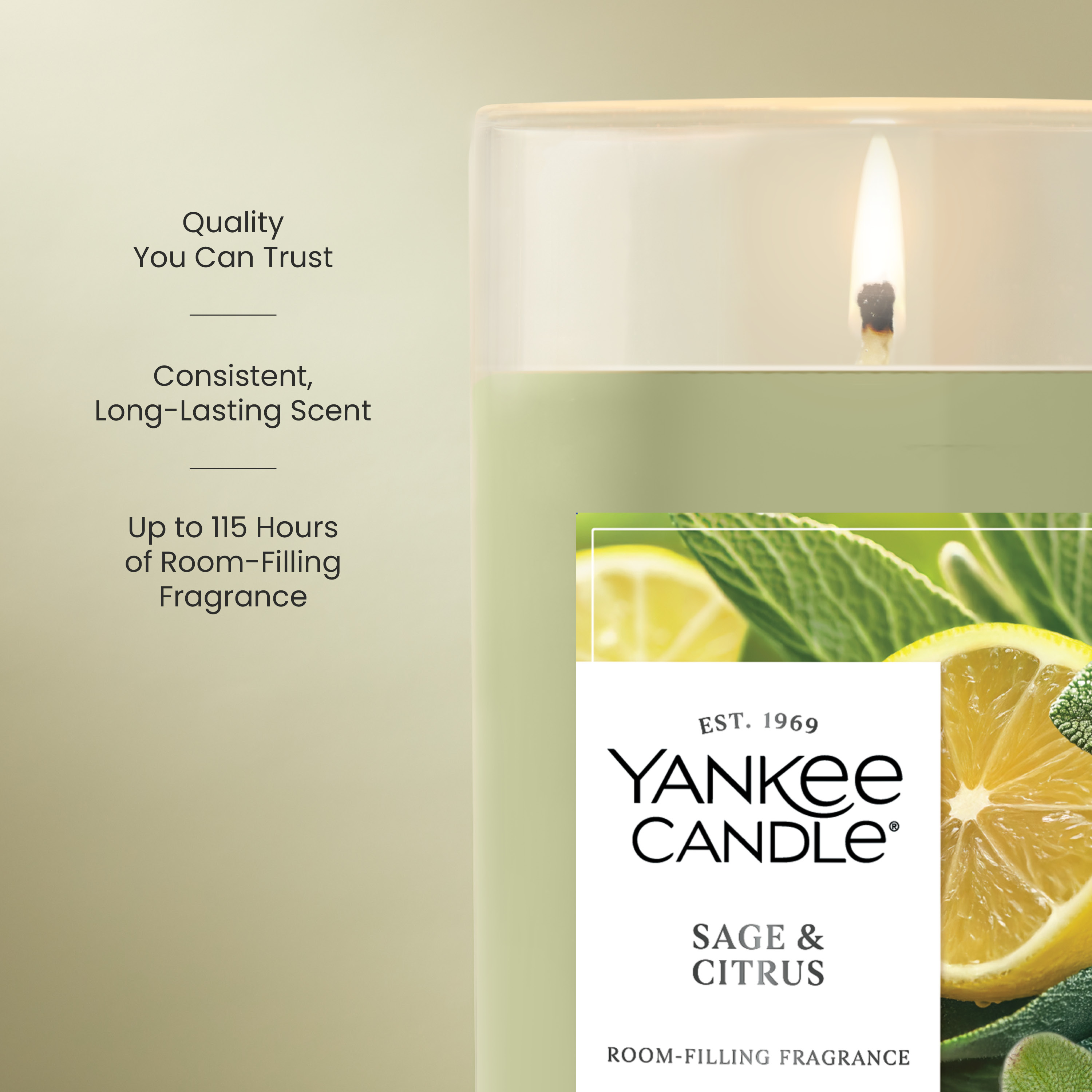 Sage & Citrus Signature Medium Pillar Candle - Thumbnail 3
