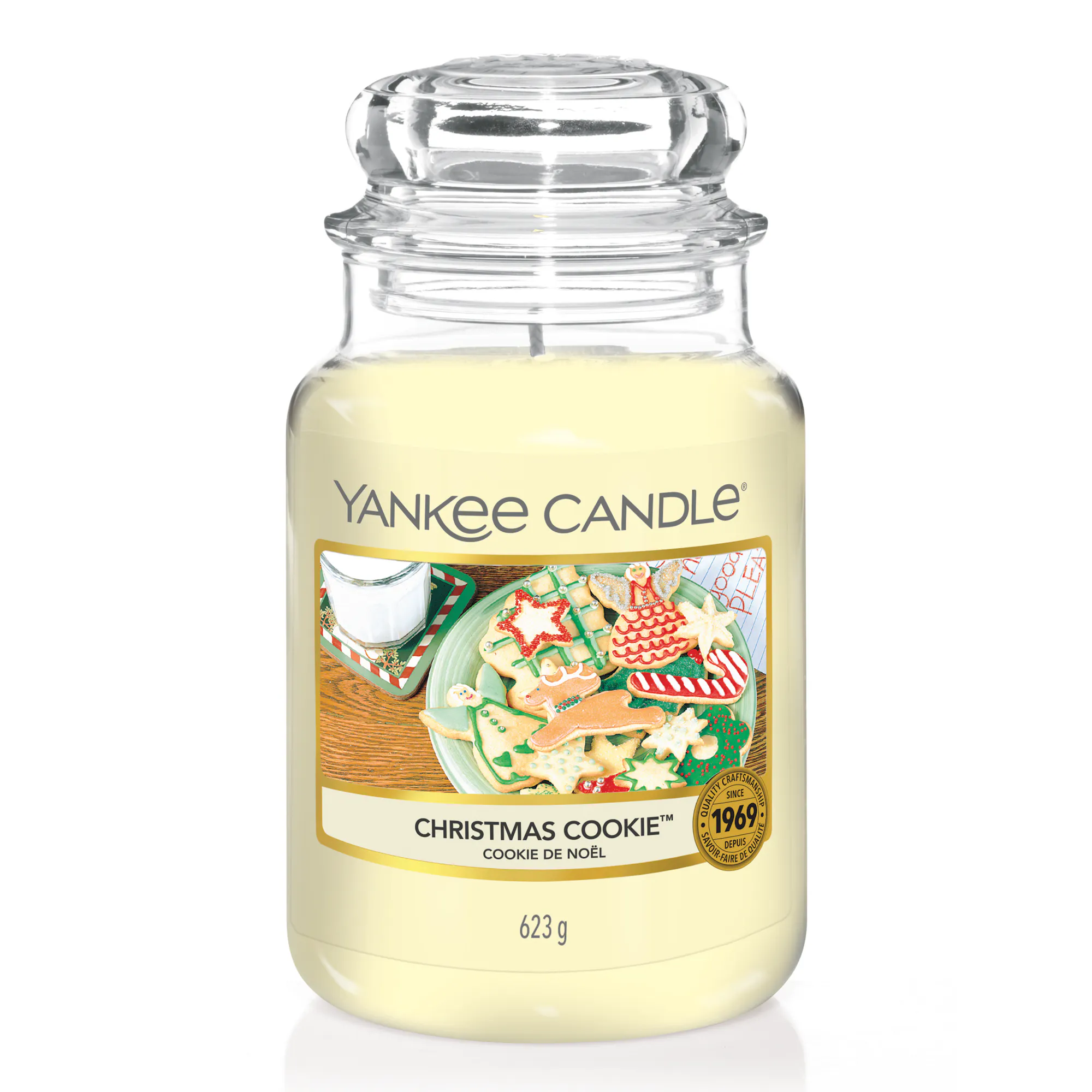 Christmas Cookie Candle Original Large Jar Candle Yankee Candle, Neutrals, 10.7cm x 16.8cm | Sweet & Spicy