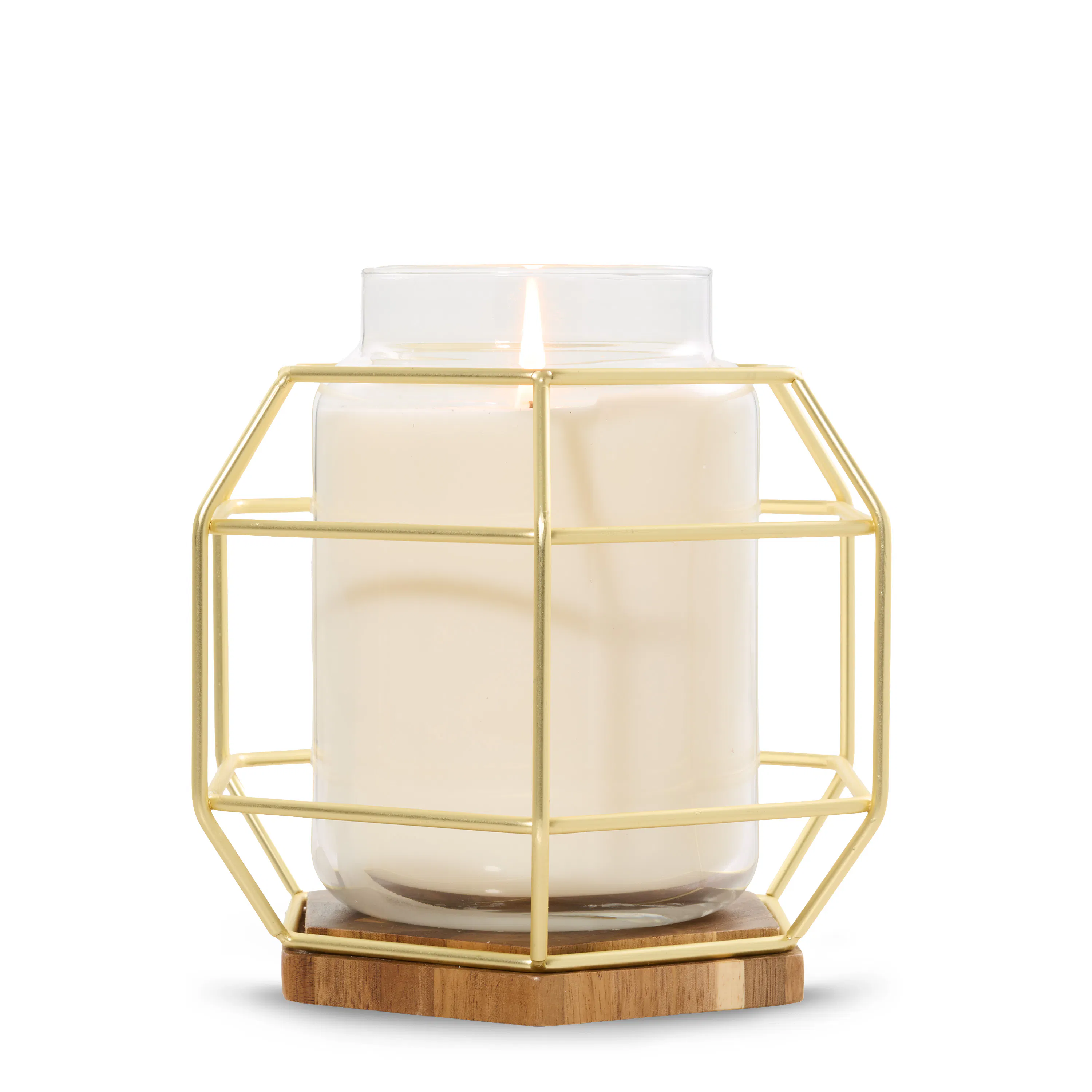 Caged Gold Jar Candle Holder
