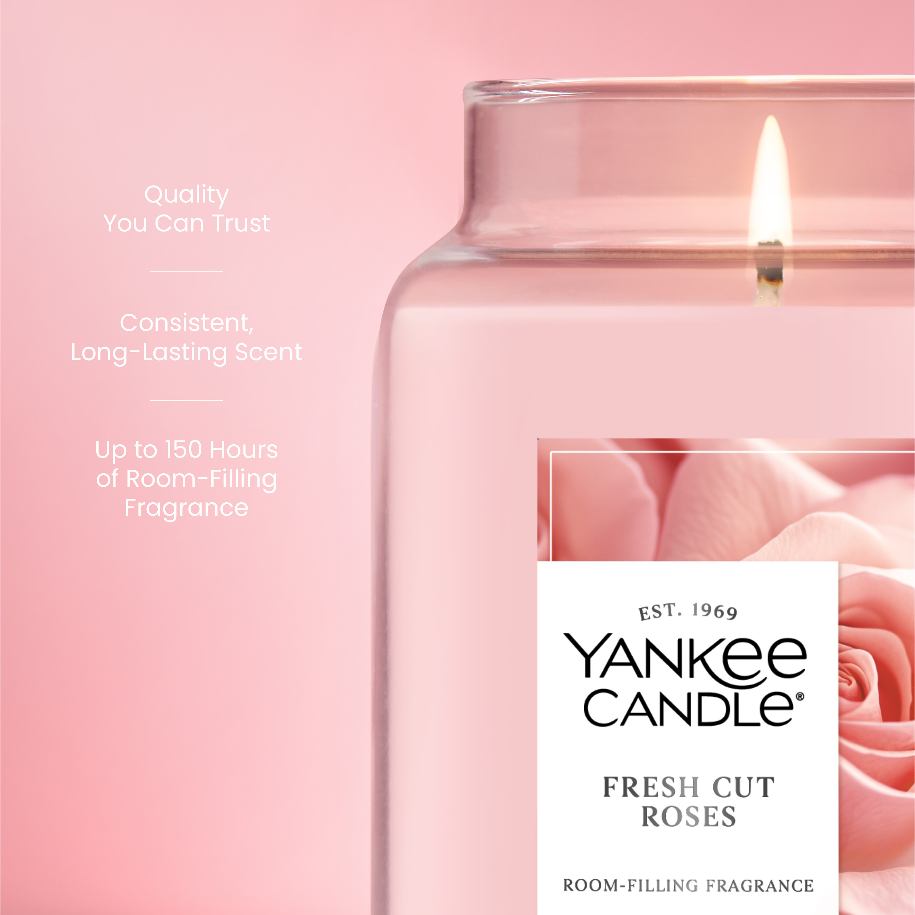 Fresh Cut Roses Original Large Jar Candle - Thumbnail 3