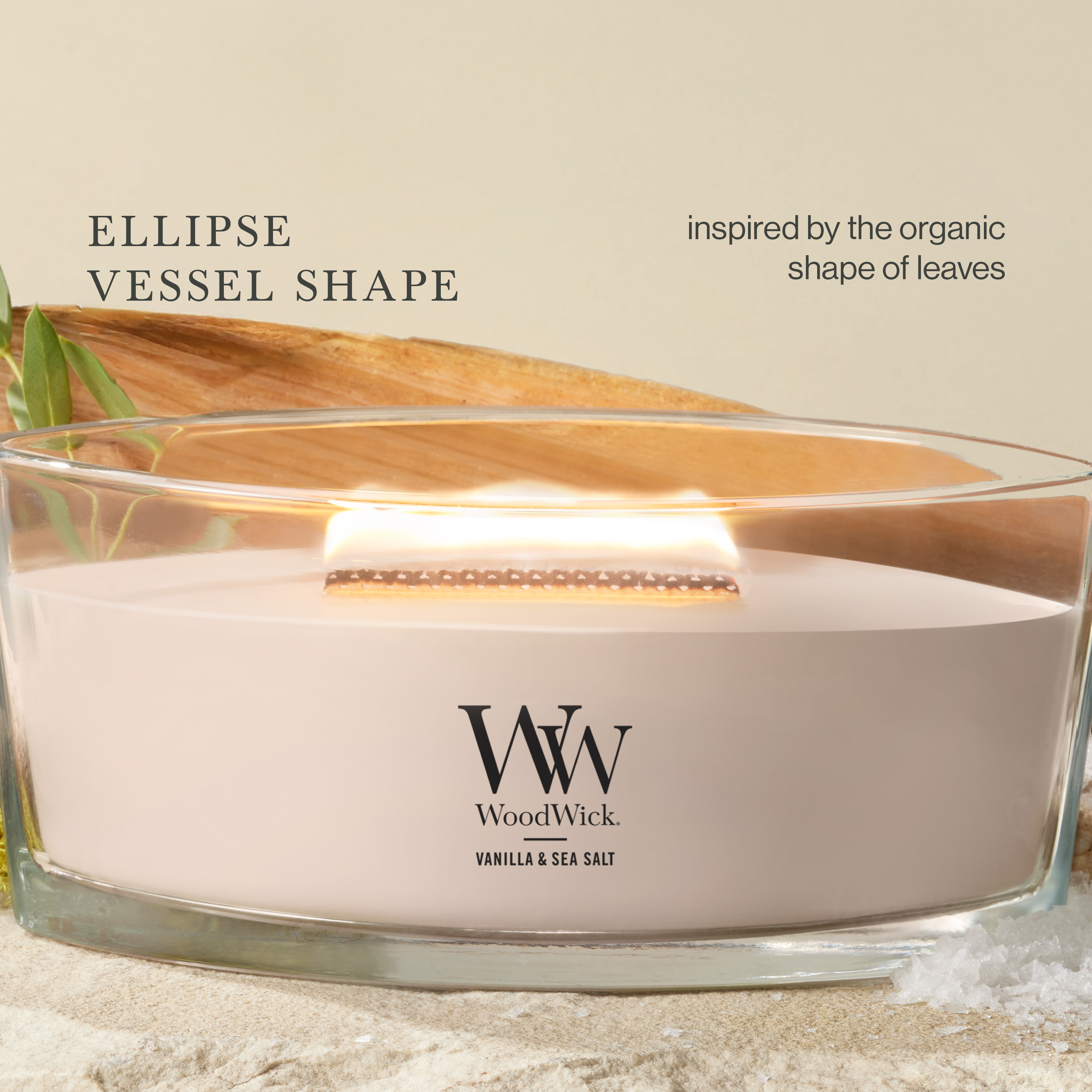 Vanilla & Sea Salt WoodWick® Ellipse Candle - Ellipse Candles