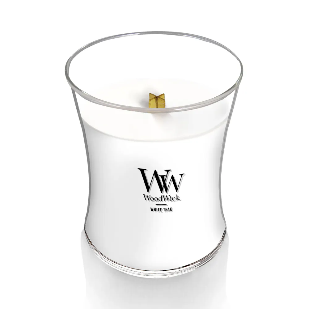 White Teak WoodWick® Medium Hourglass Candle - Medium Hourglass