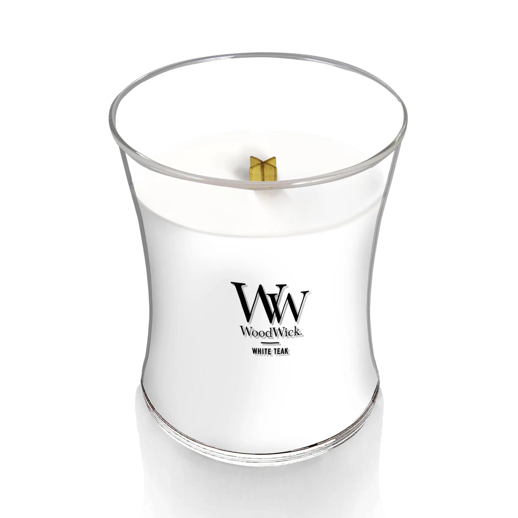 White Teak WoodWick® Medium Hourglass Candle - Medium Hourglass