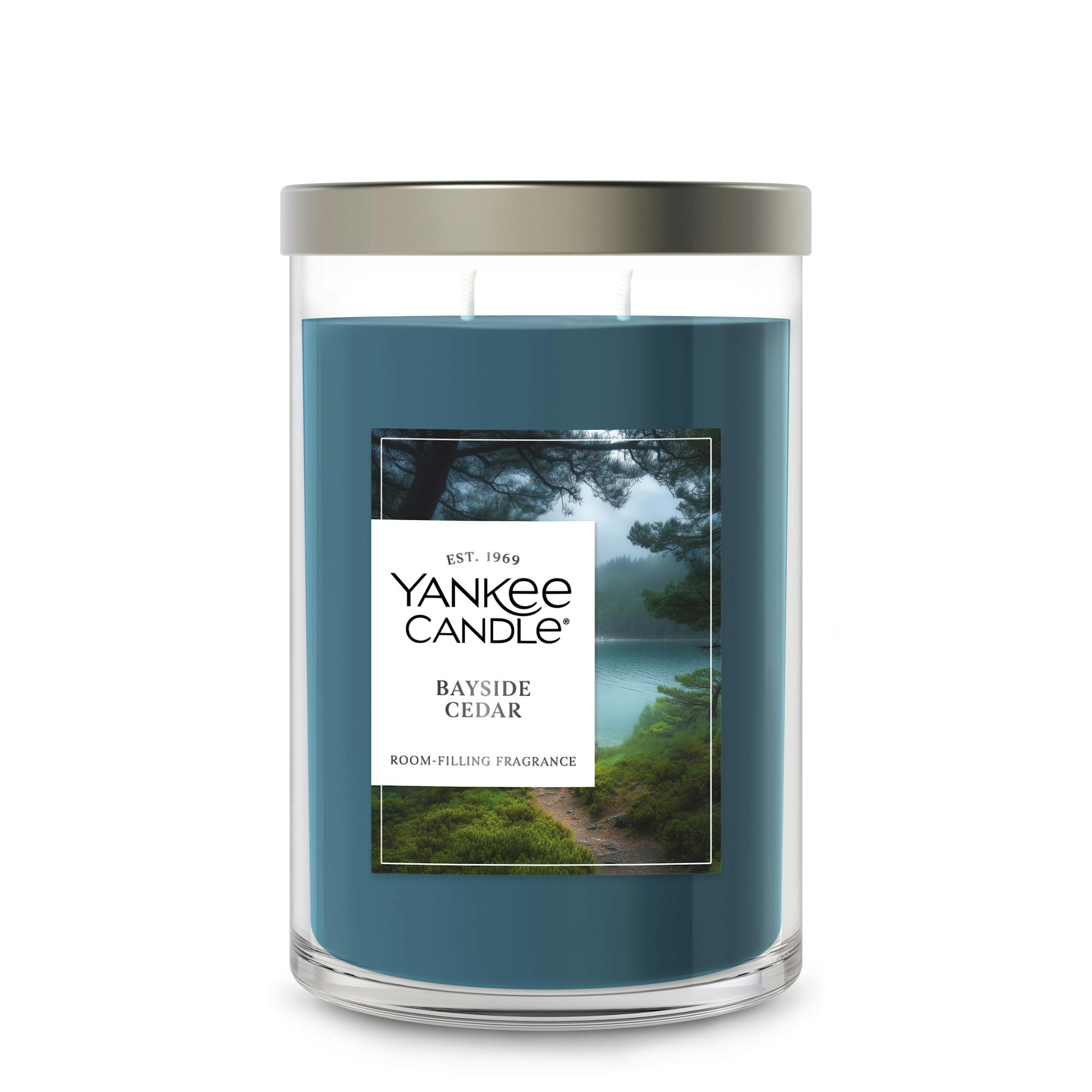 Yankee Candle Bayside Cedar Large Tumbler Candle, 20 oz In Blue