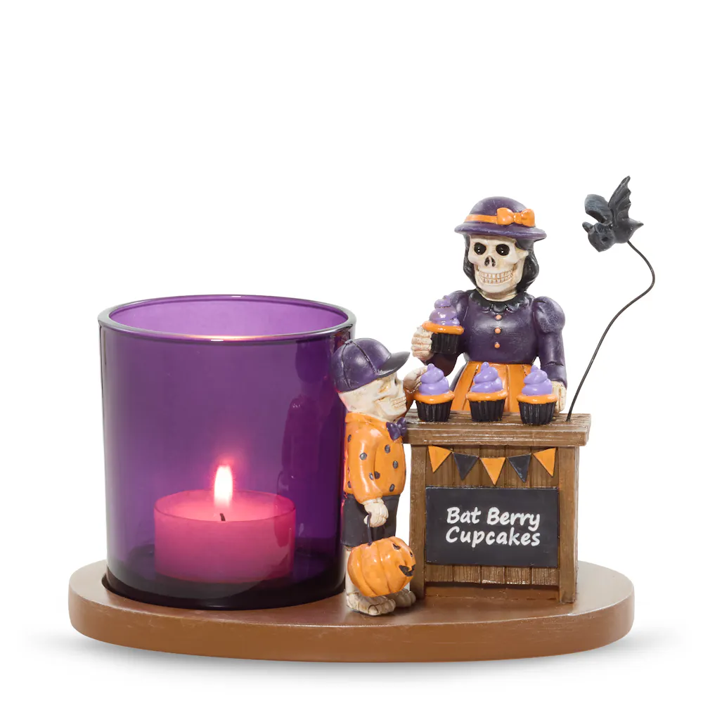 Bonebury Lane Bat Berry Cake Tea Light Candle Holder