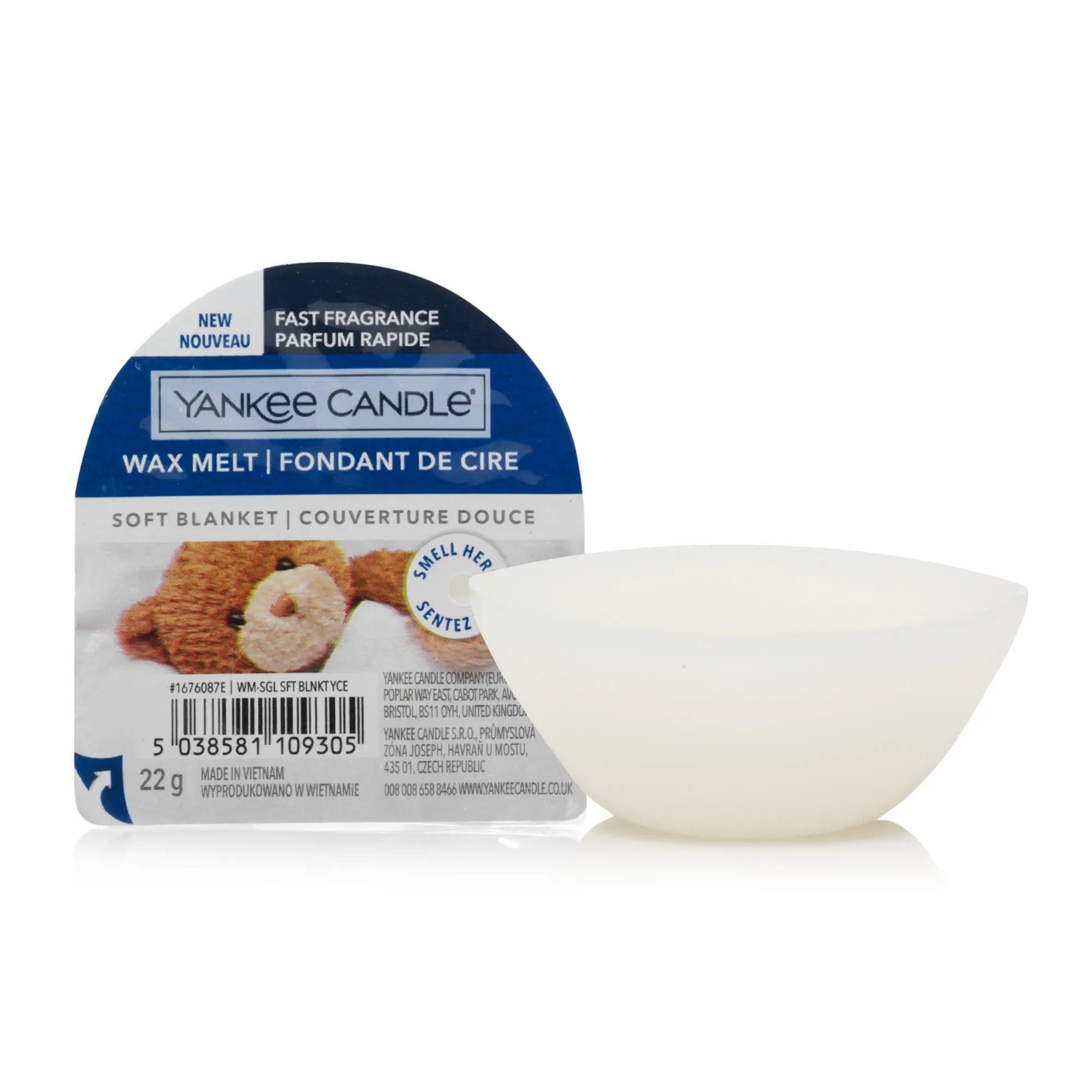 Soft Blanket Wax Melt Wax Melt Yankee Candle, White, 5.6cm x 1.5cm | Fresh & Clean