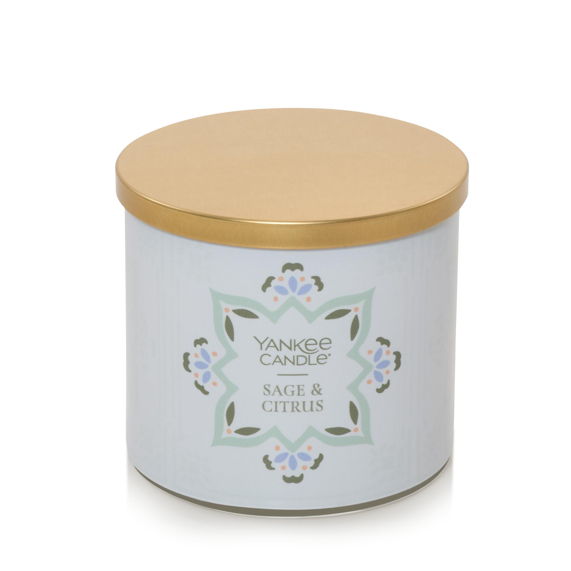 Yankee Candle Sage And Citrus 3-wick Candles, 14.5 oz In White