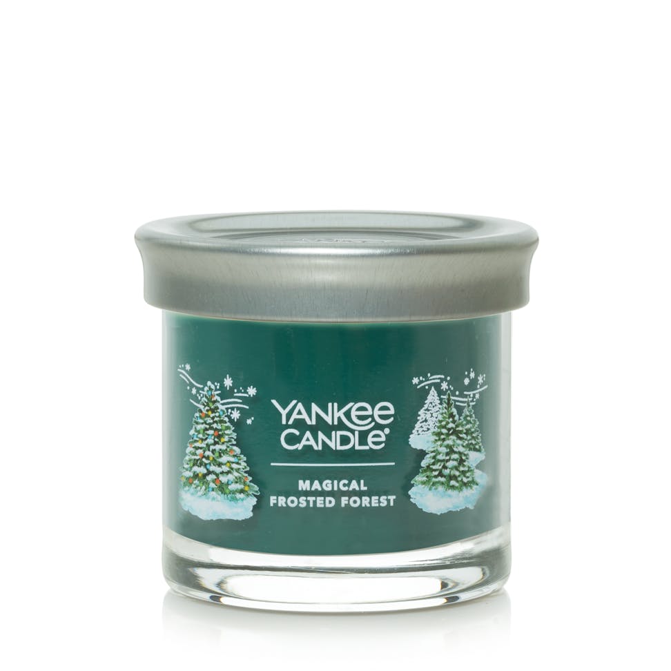 magical frosted forest signature small tumbler candle with lid