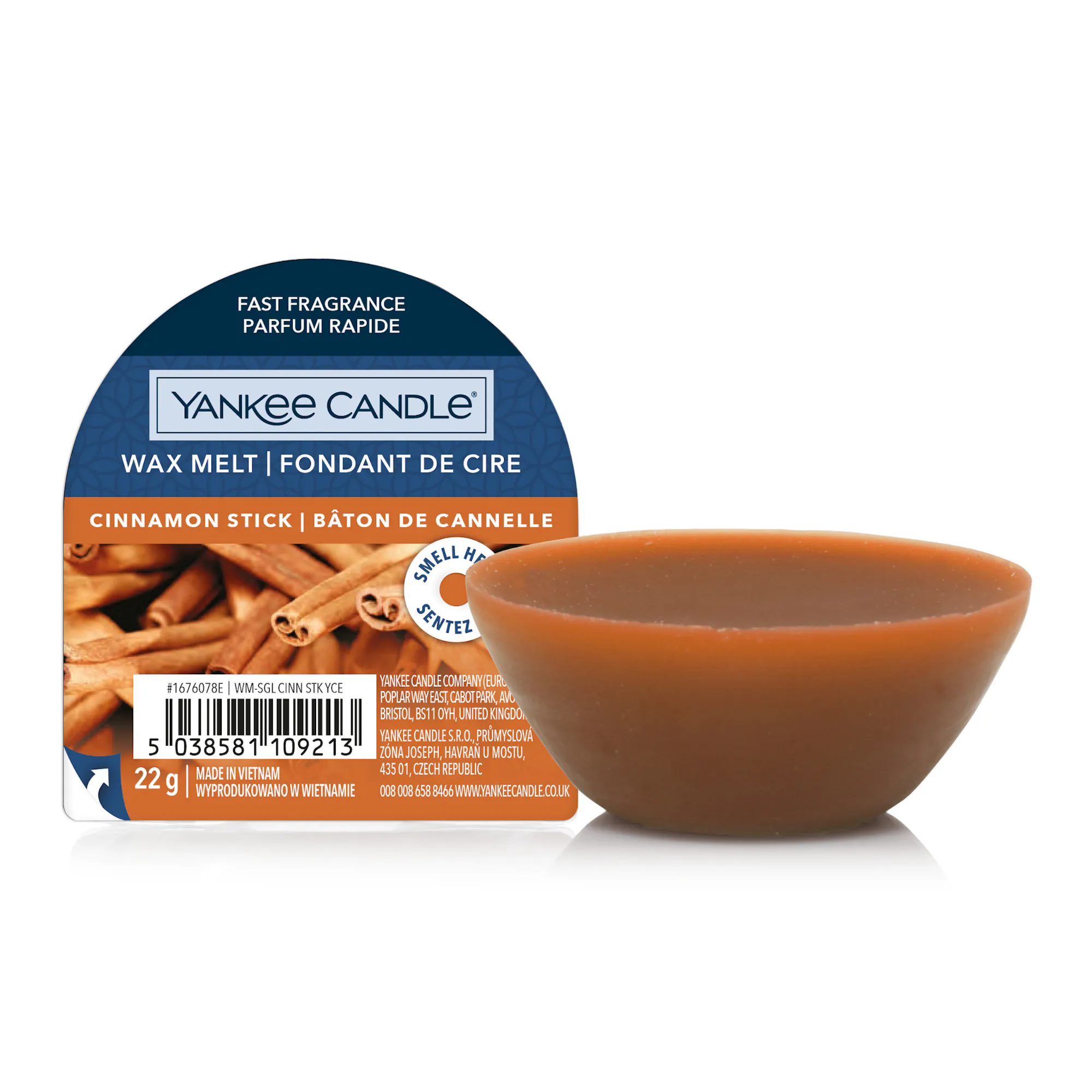Cinnamon Stick Wax Melt Wax Melt Yankee Candle, Orange, 5.6cm x 1.5cm | Sweet & Spicy