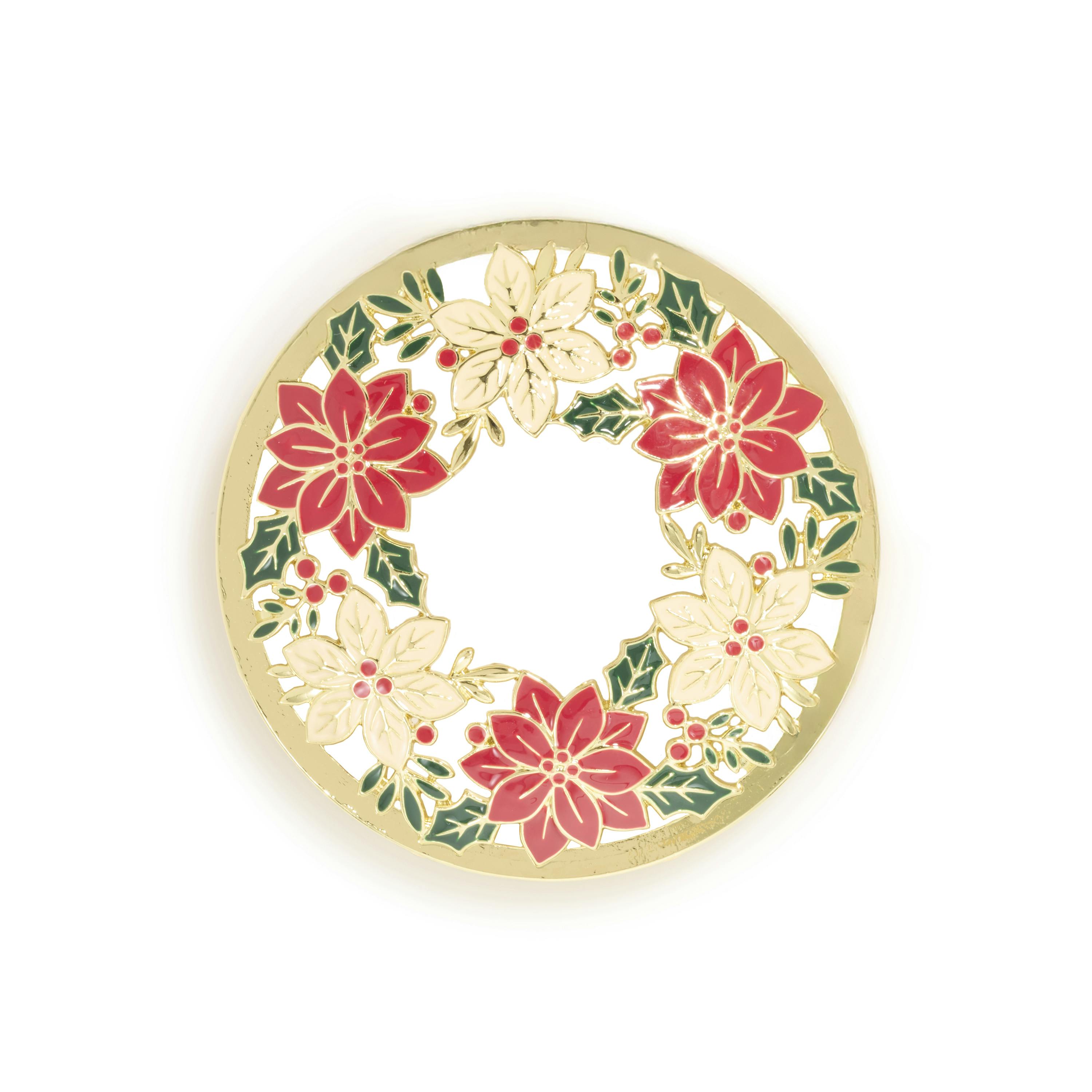 Poinsettia Pine Illuma-Lid® Jar Candle Topper