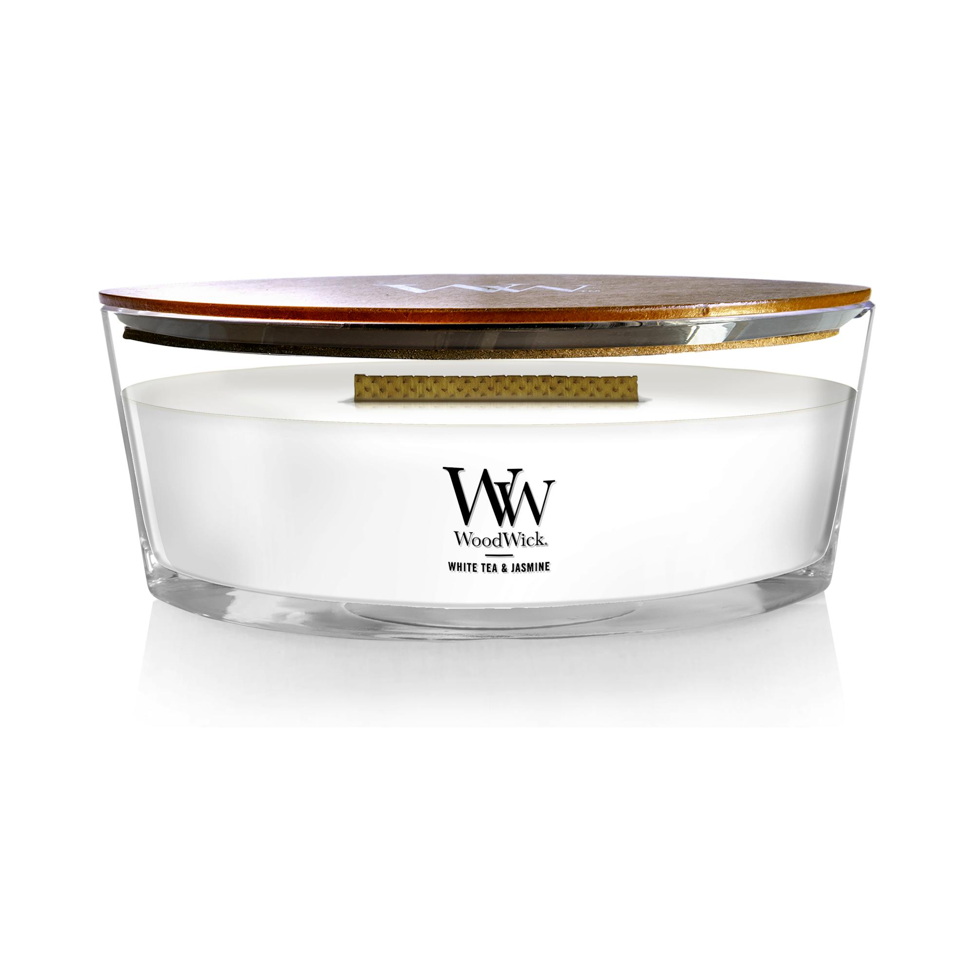 White Tea & Jasmine WoodWick® Ellipse Candle - Ellipse Candles | Yankee  Candle