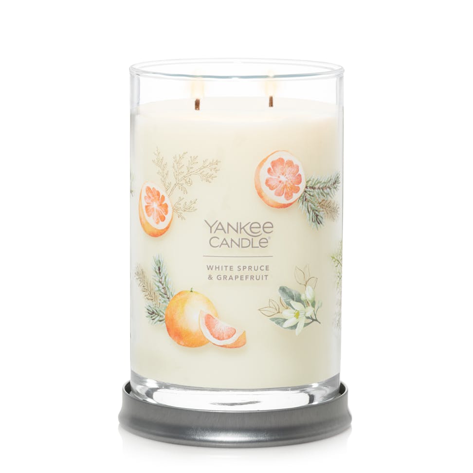 white spruce and grapefruit signature large tumbler candle