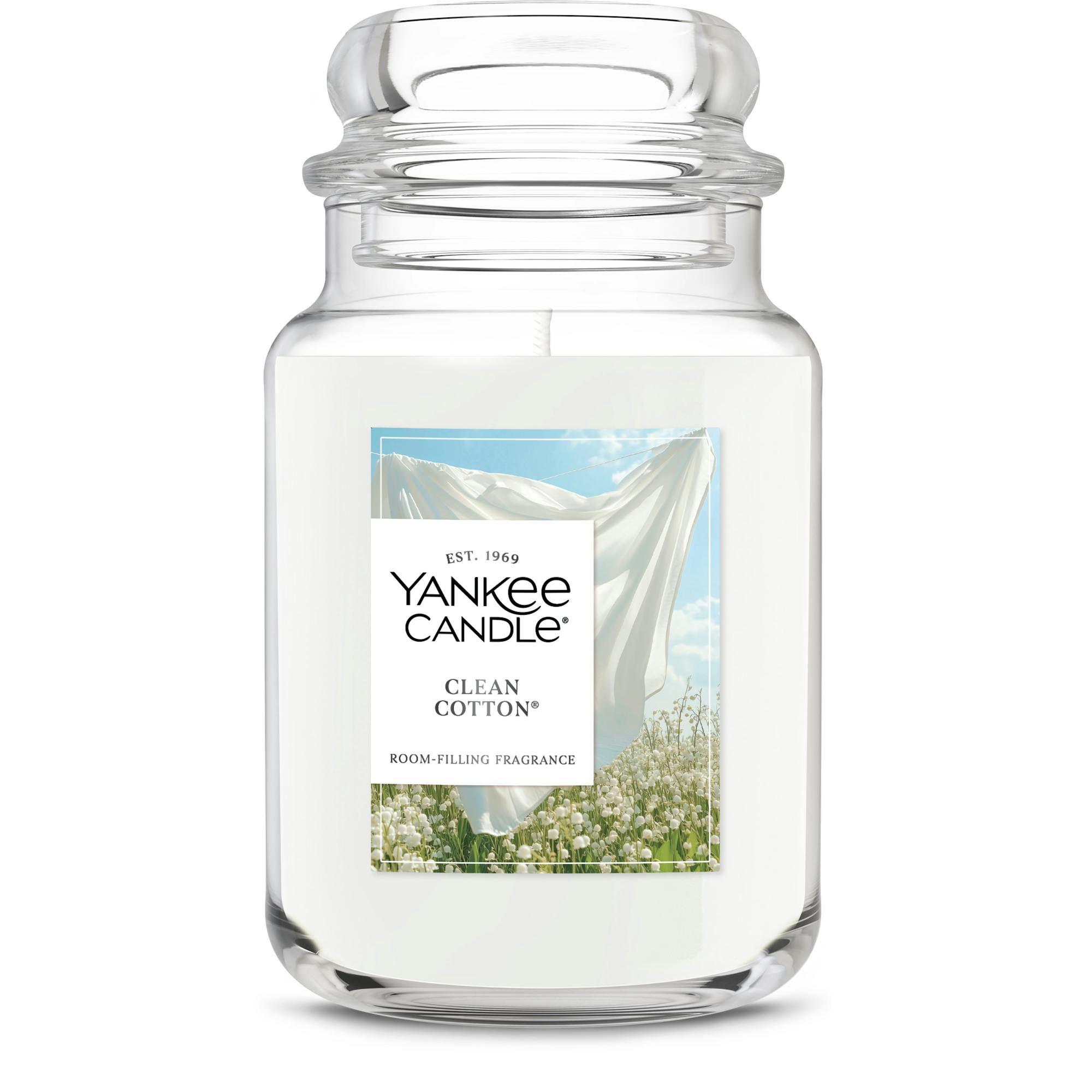 Yankee Candle Clean Cotton Original Large Jar Candles, 22 oz In White