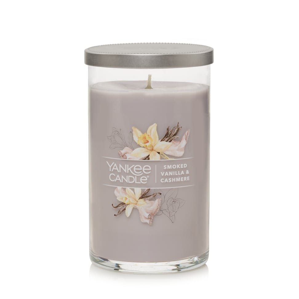 smoked vanilla and cashmere signature medium pillar candle