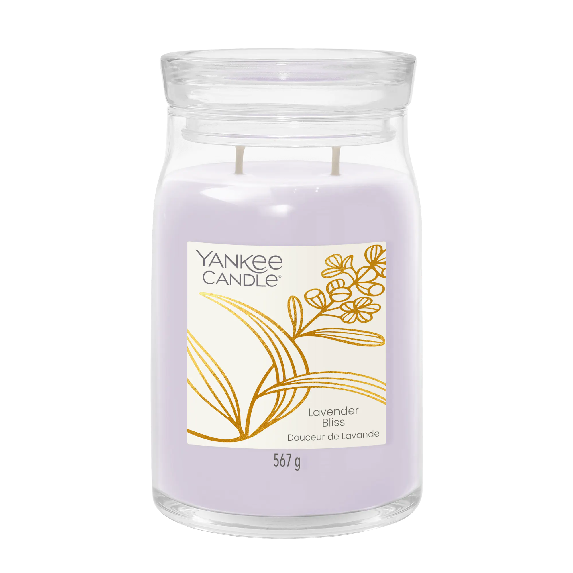 Lavender Bliss Candle Signature Large Jar Candle Yankee Candle, Purple, 9.3cm x 15.7cm | Floral