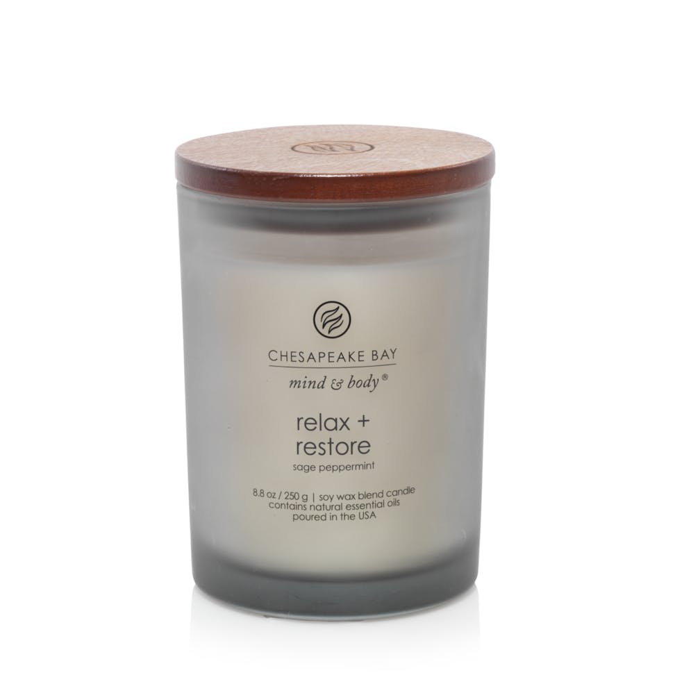 relax restore sage peppermint medium jar candle
