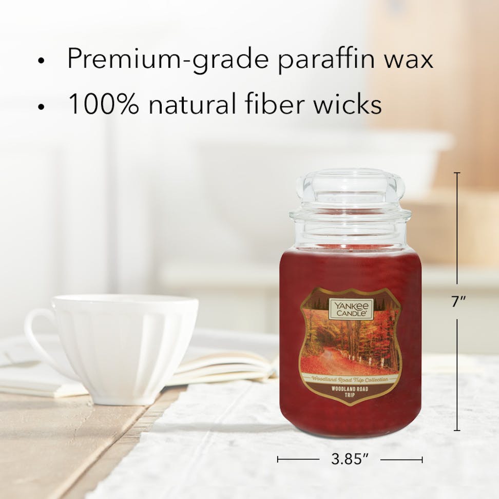 woodland road trip original large jar candle with product information