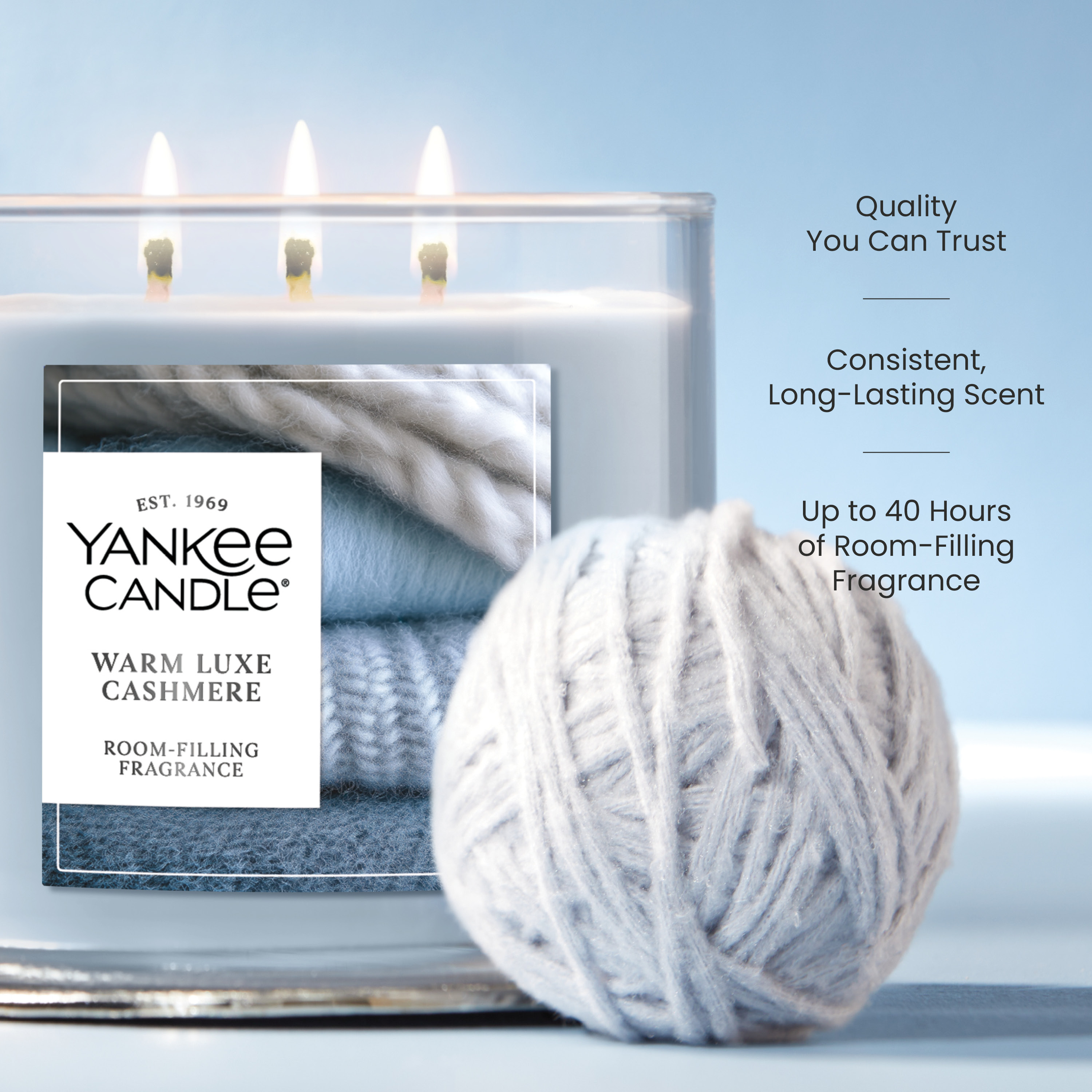 Warm Luxe Cashmere 3-Wick Candle - Thumbnail 3