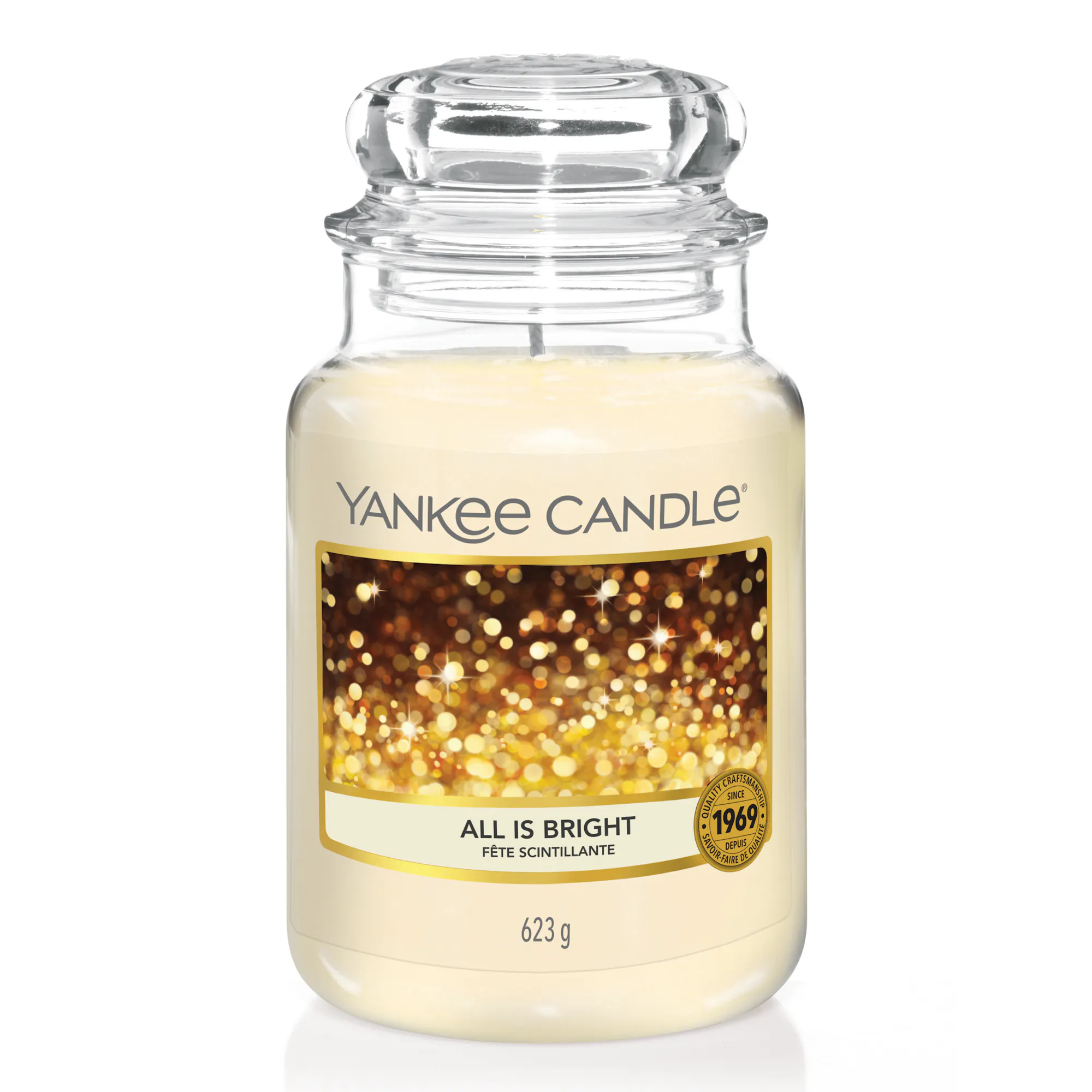 All is Bright Candle Original Large Jar Candle Yankee Candle, Neutrals, 10.7cm x 16.8cm | Citrus