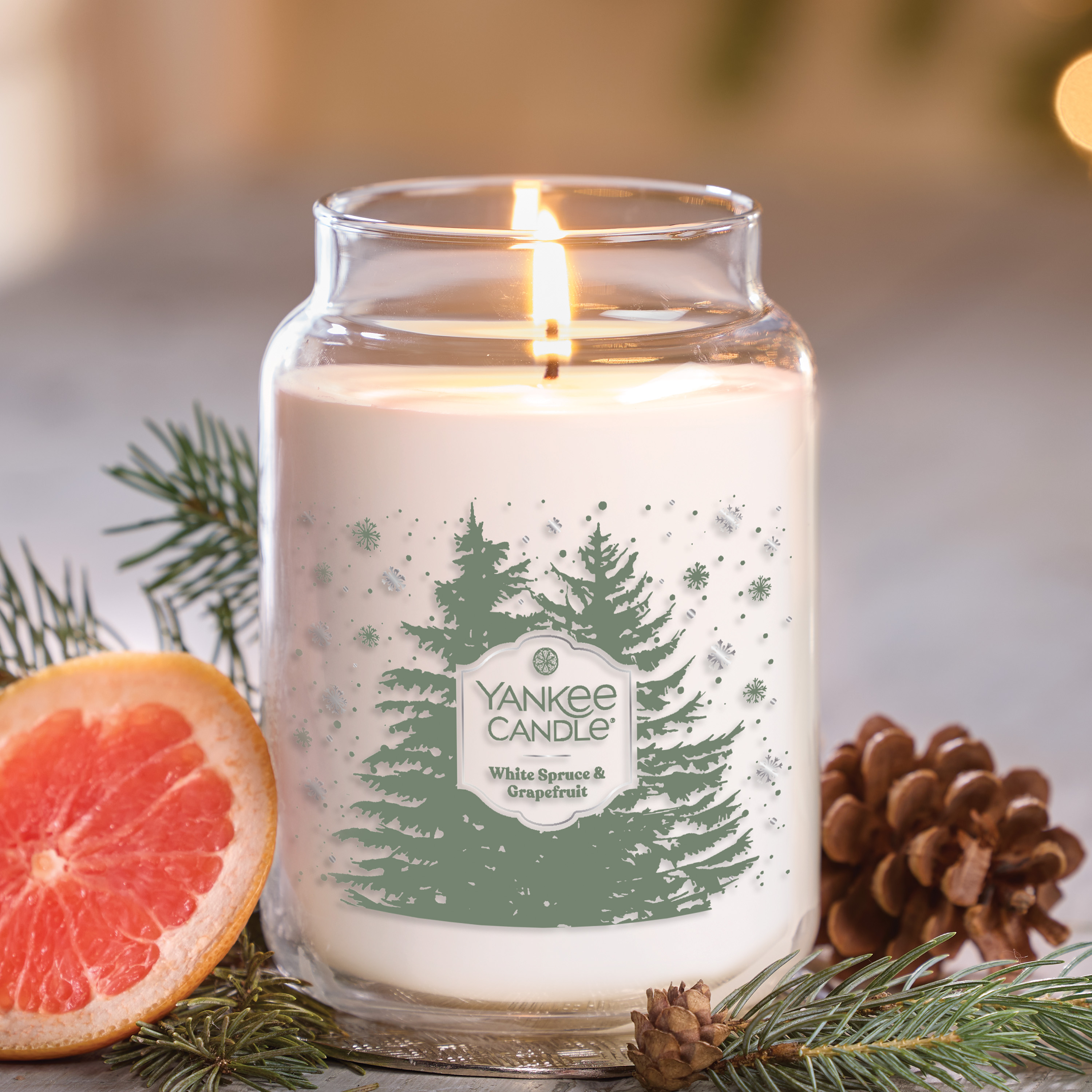 White Spruce & Grapefruit Original Large Jar Candle