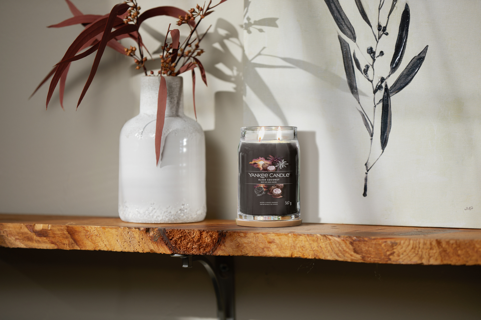 Yankee Candle® Black Coconut Signature közepes üveggyertya 368 g - Illatgyertyák, diffúzorok, autóillatosítók
