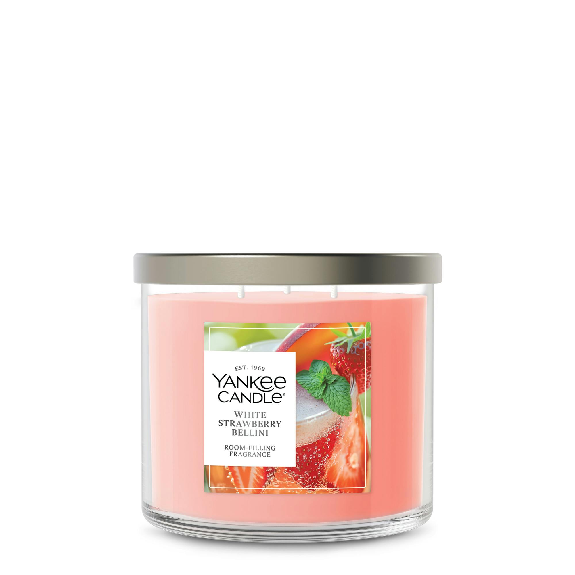 Yankee Candle White Strawberry Bellini 3-wick Candles, 14.5 oz