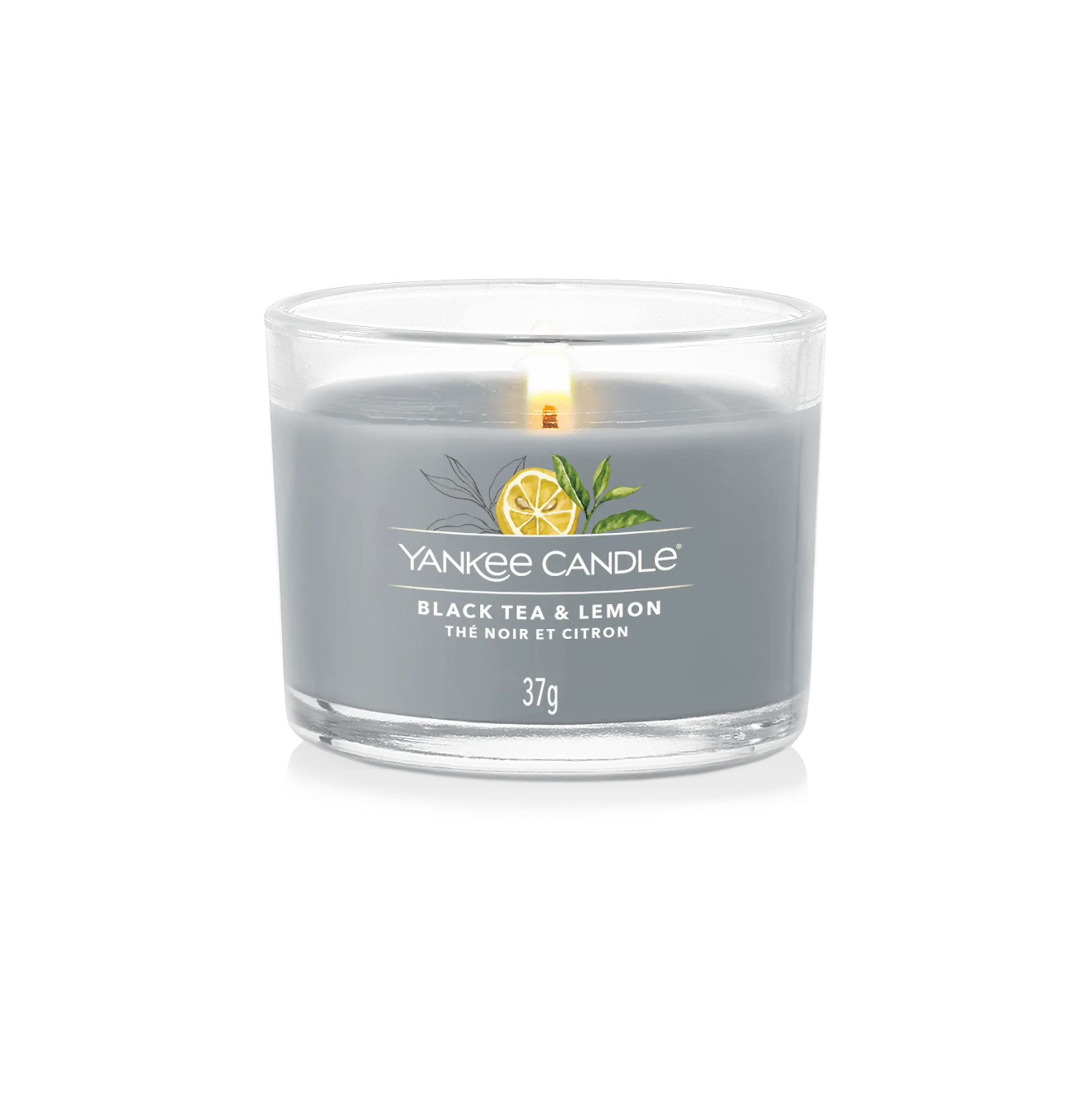 Black Tea & Lemon Candle Yankee Candle® Mini, Grey, 5.4cm x 4.4cm | Citrus