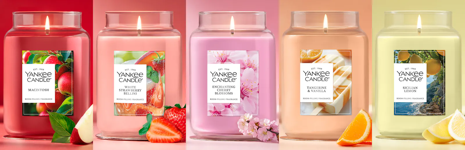 Yankee Candle jar candles styled in a home setting