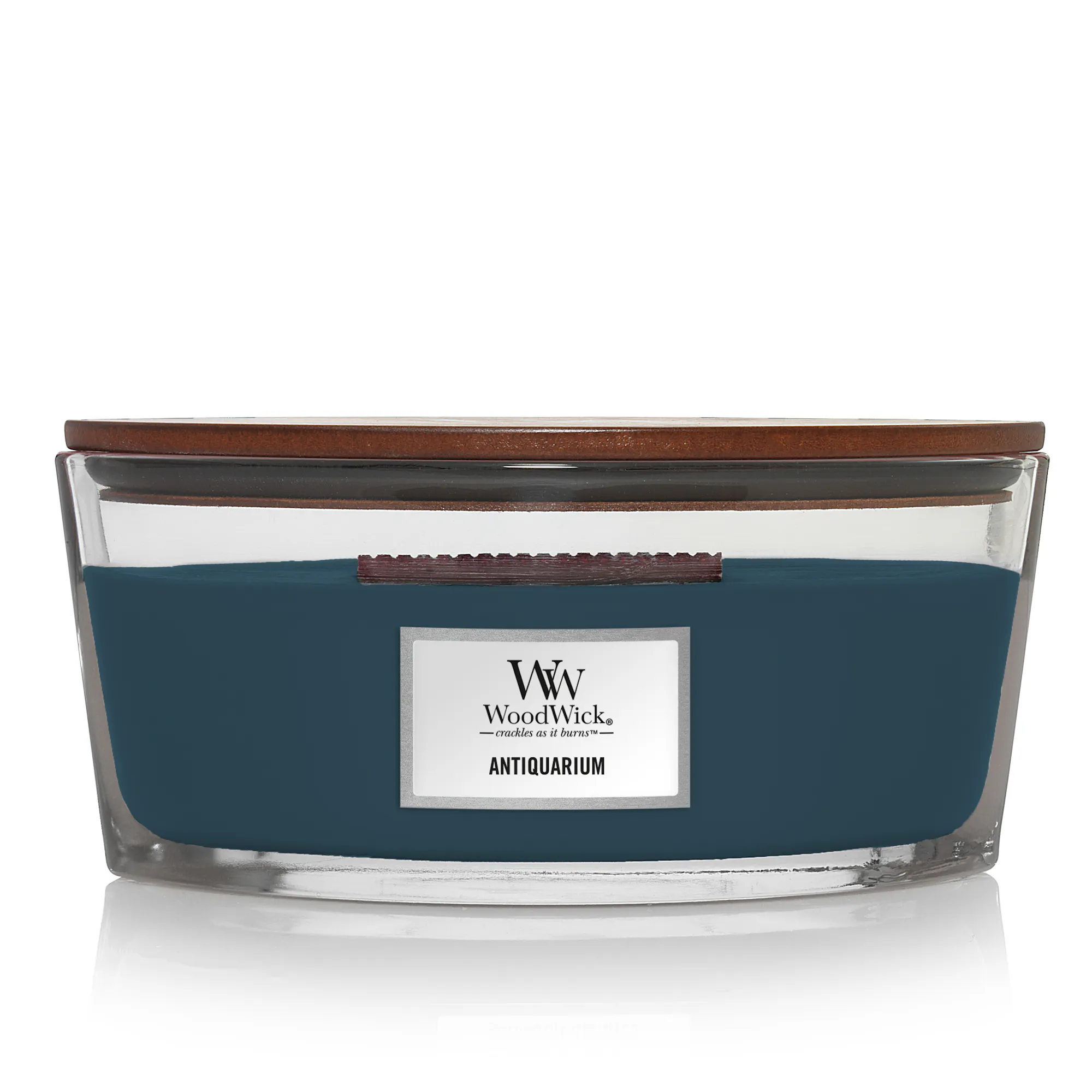 Antiquarium Candle WoodWick, Blue, 9.2cm x 19.1cm x 12.1cm | Ambery