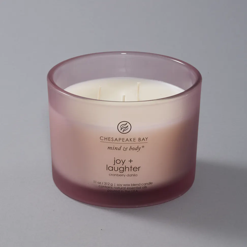 3 wick jar candle joy and laughter