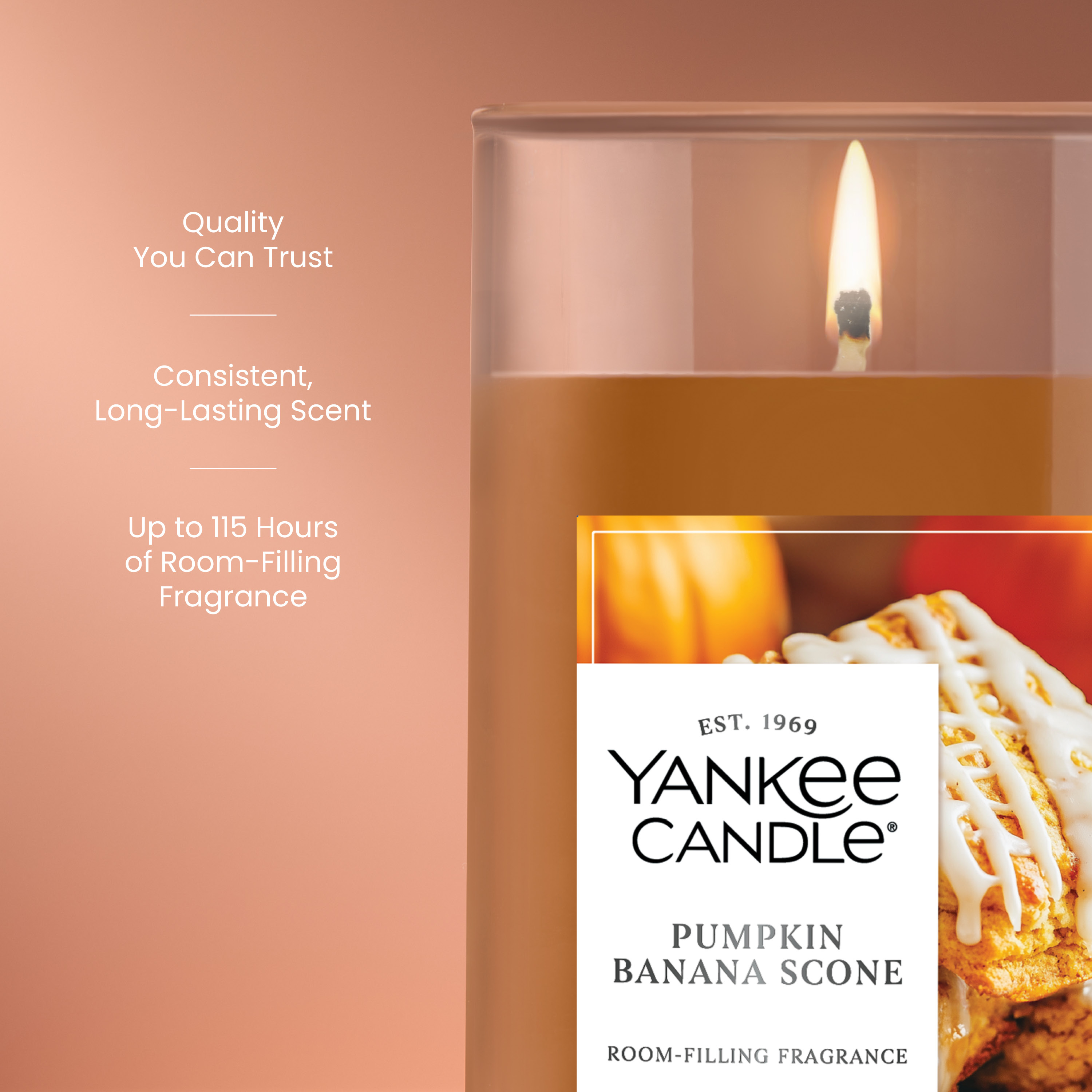 Pumpkin Banana Scone Signature Medium Pillar Candle - Thumbnail 3