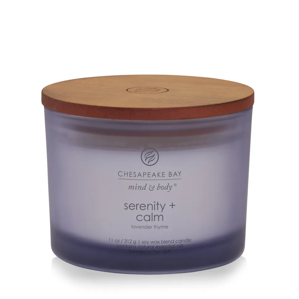 serenity calm lavender thyme 3 wick coffee table jar candle