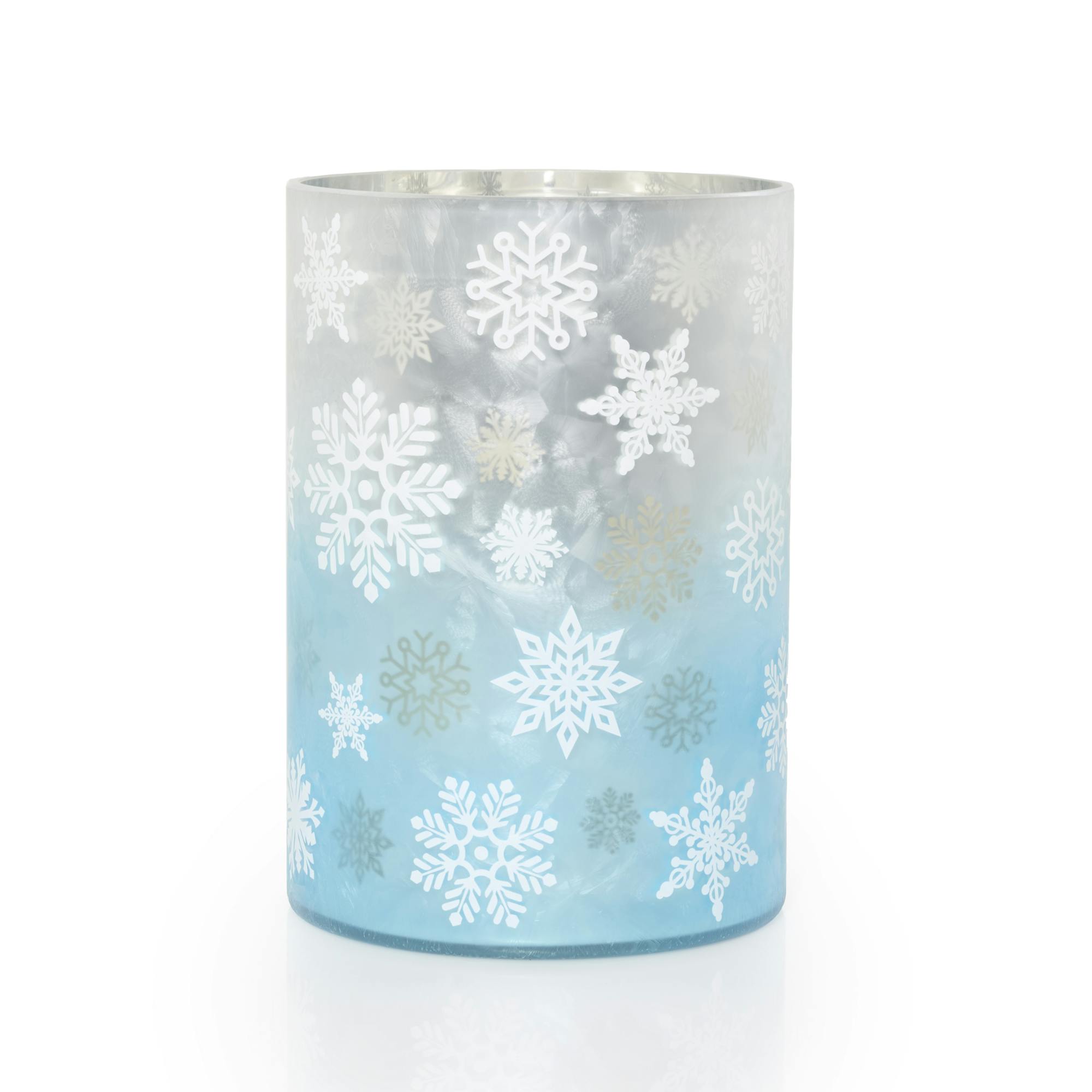 Yankee Candle Flicker Snowflakes Jar Candle Holder Jar Candle Holders In Blue