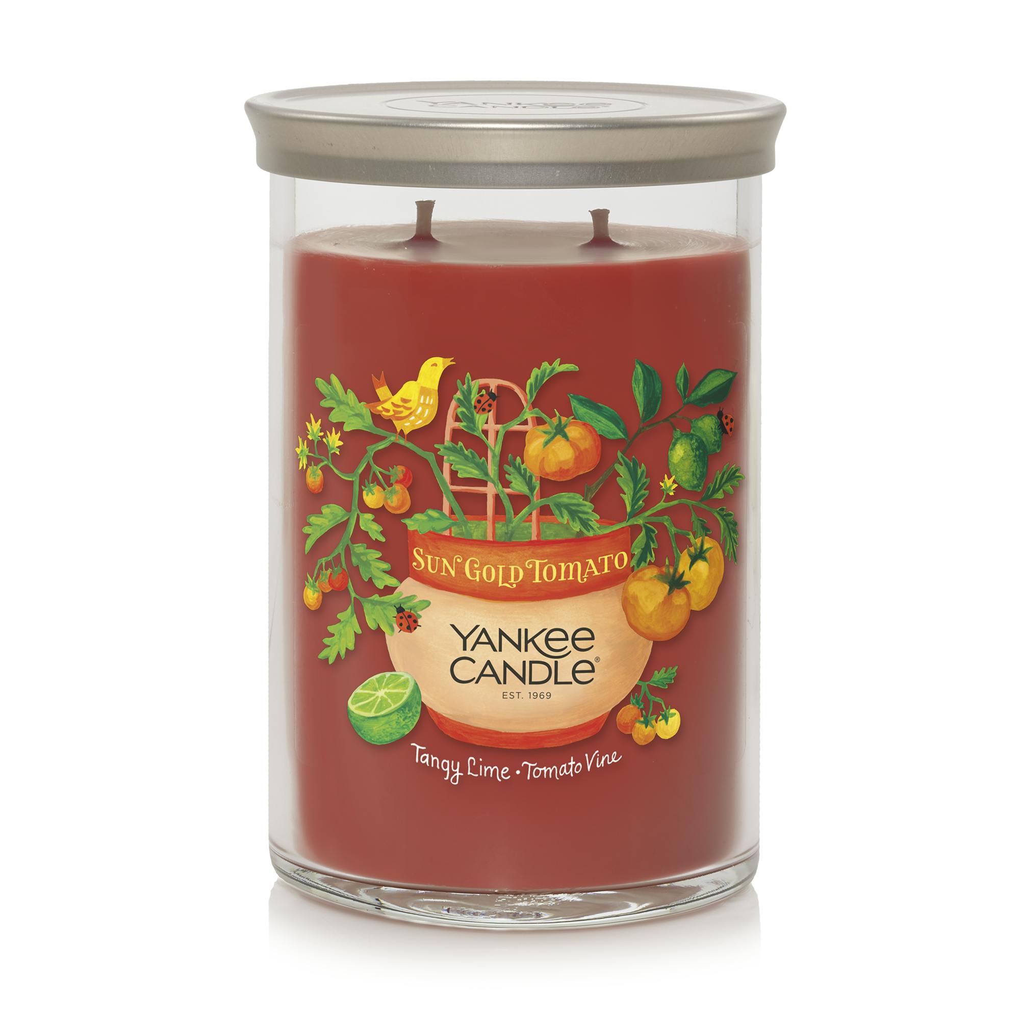 Yankee Candle Sun Gold Tomato - Tangy Lime ? Tomato Vine 20 Oz. Signature Large Tumbler Candle, 20 oz In Red