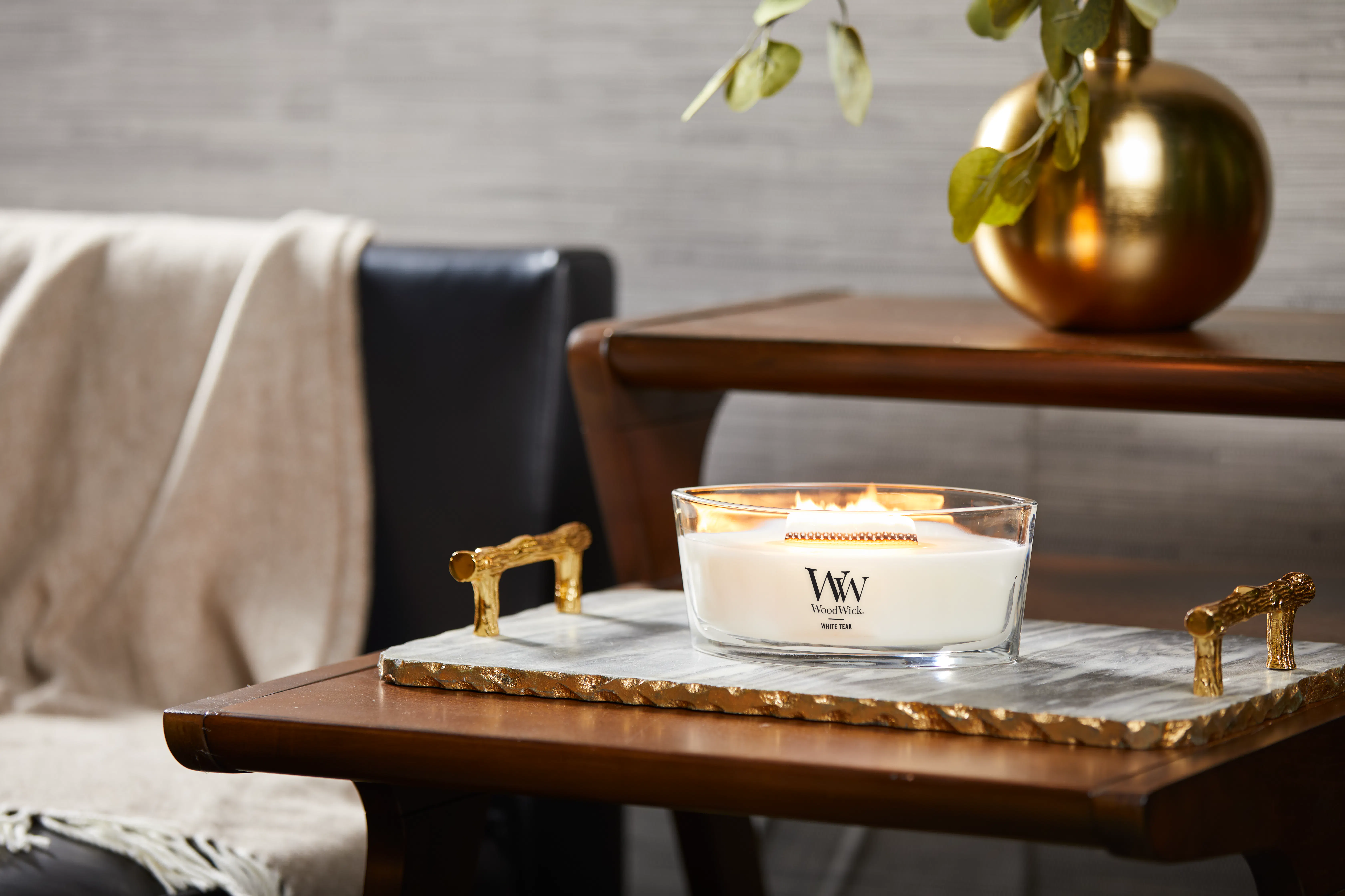 WW wood wick white teak Mサイズ　3個セット White Teak WoodWick® Ellipse Candle - Ellipse Candles | Yankee Candle