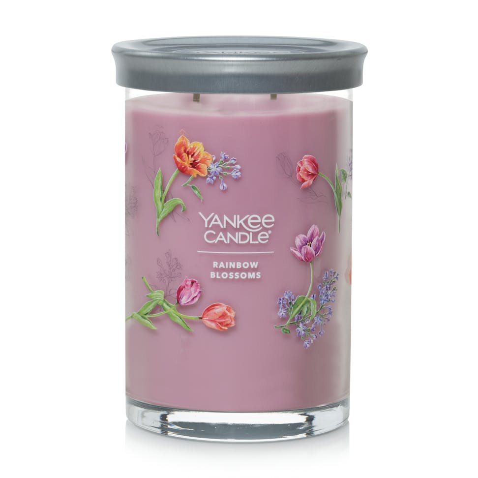 rainbow blossoms signature large tumbler candle