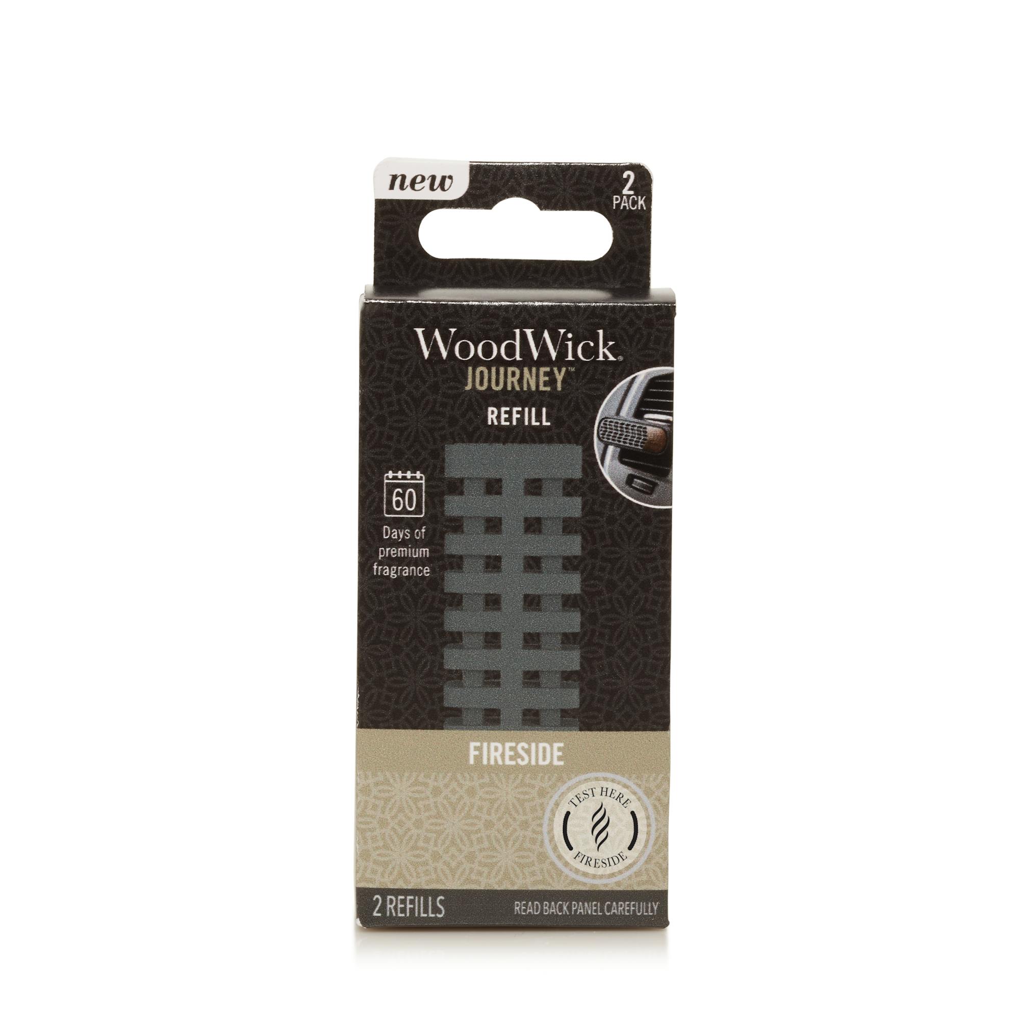 Woodwick Fireside  Journey Auto Vent Fragrance Refill 2-pack, 0.48 oz