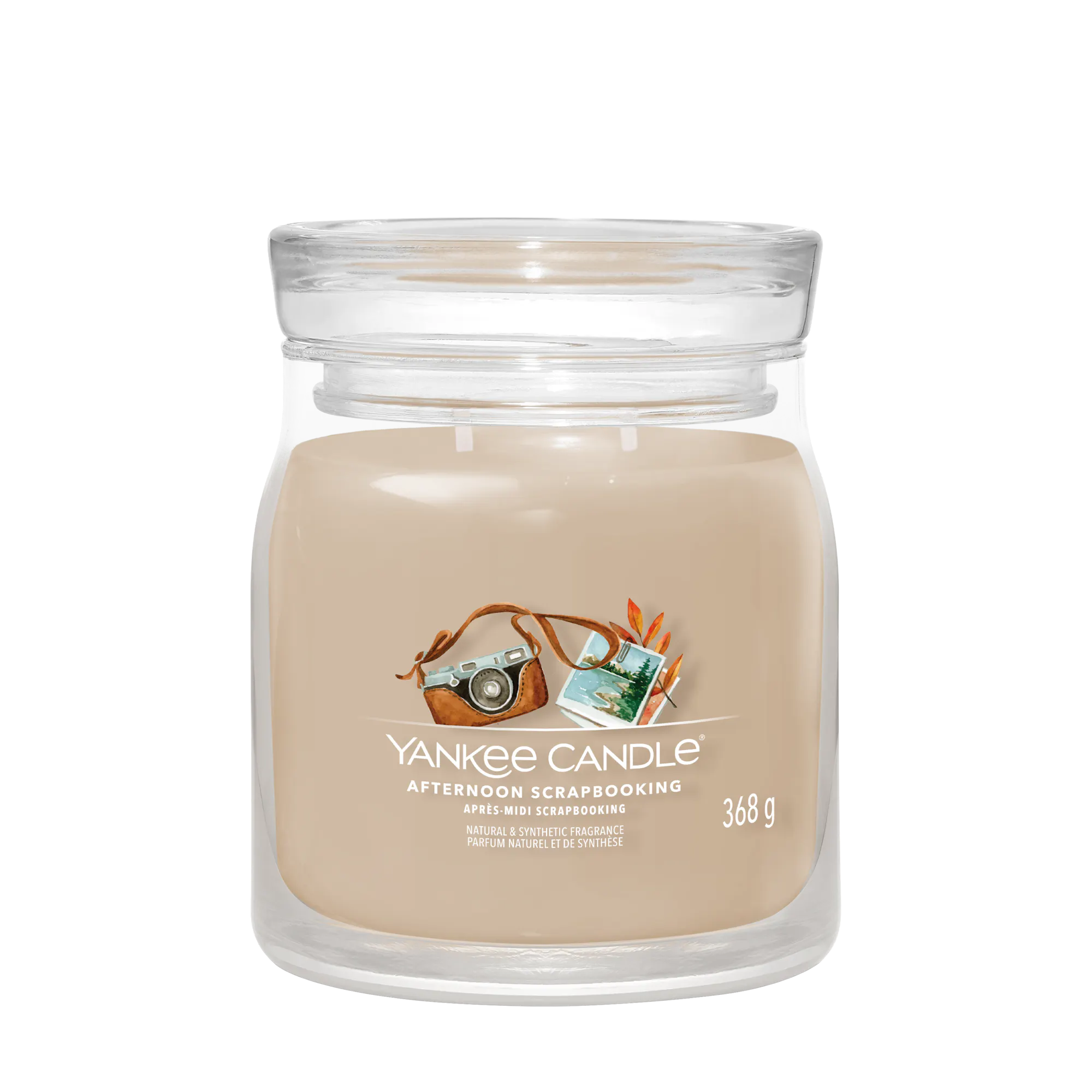 Afternoon Scrapbooking Candle Yankee Candle, Brown, 9.3cm x 11.4cm | Sweet & Spicy