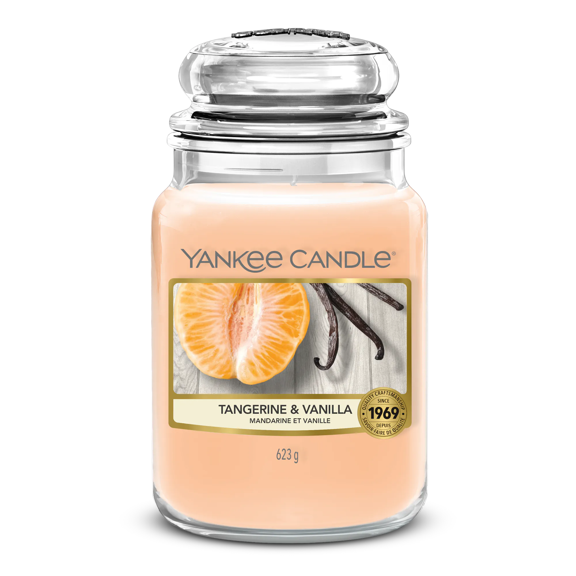 Tangerine & Vanilla Candle Original Large Jar Candle Yankee Candle, Orange, 10.7cm x 16.8cm | Citrus