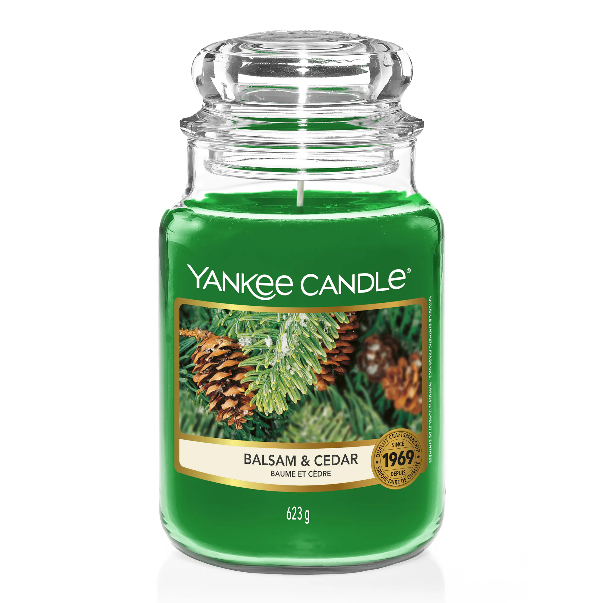 Balsam & Cedar Candle Yankee Candle, Green, 10.7cm x 16.8cm | Woody
