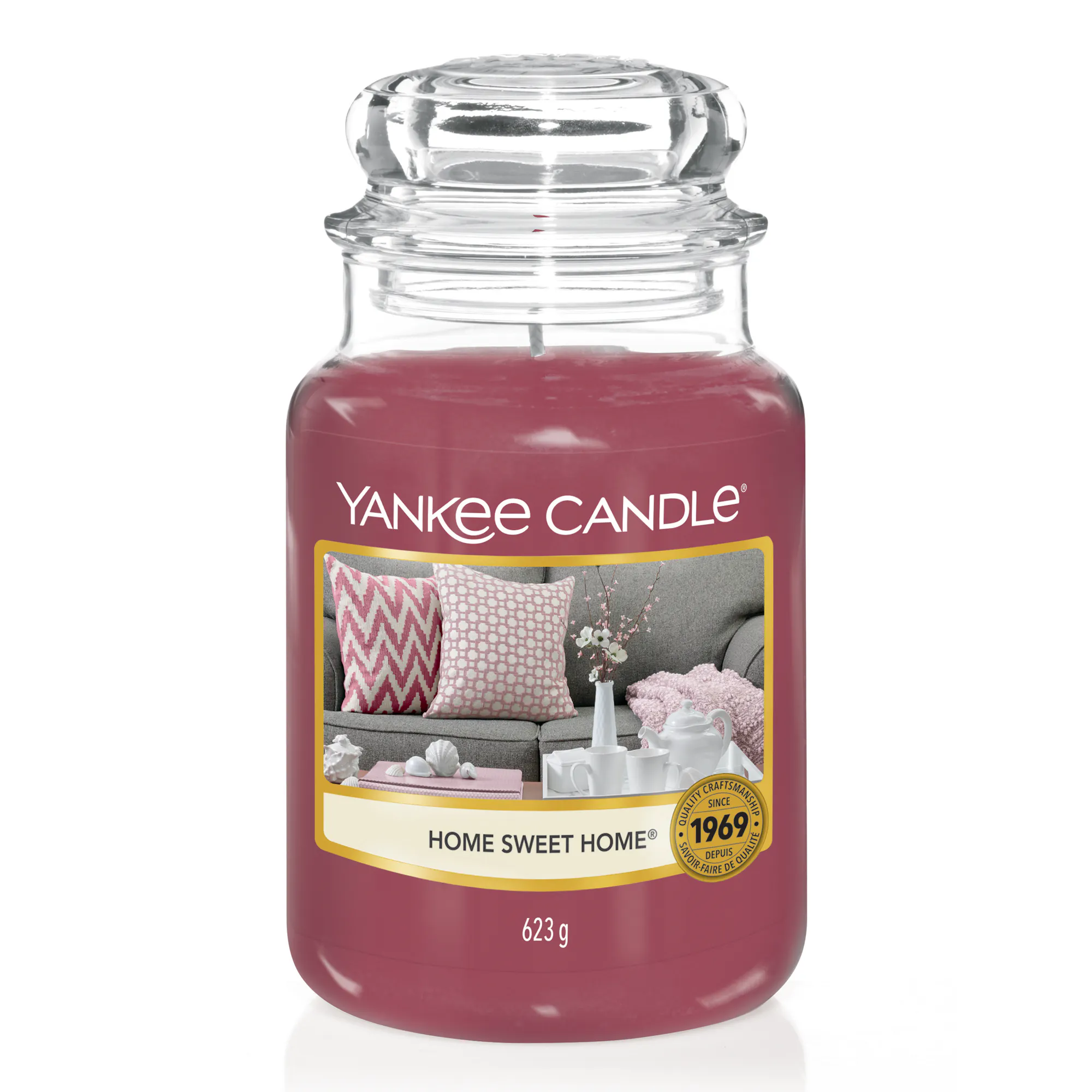 Home Sweet Home® Candle Original Large Jar Candle Yankee Candle, Pink, 10.7cm x 16.8cm | Sweet & Spicy