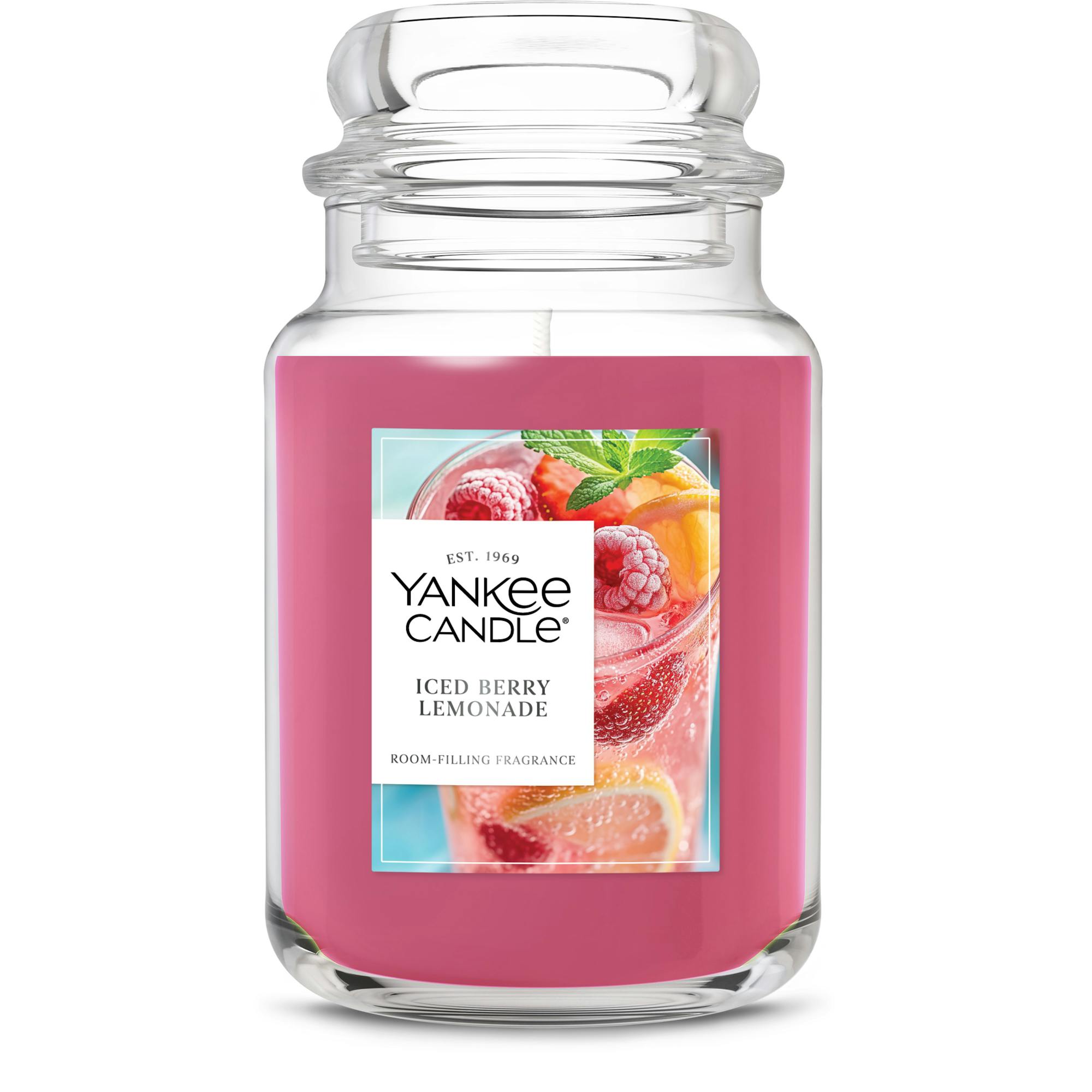 Yankee Candle Iced Berry Lemonade Original Large Jar Candles, 22 oz In Pink