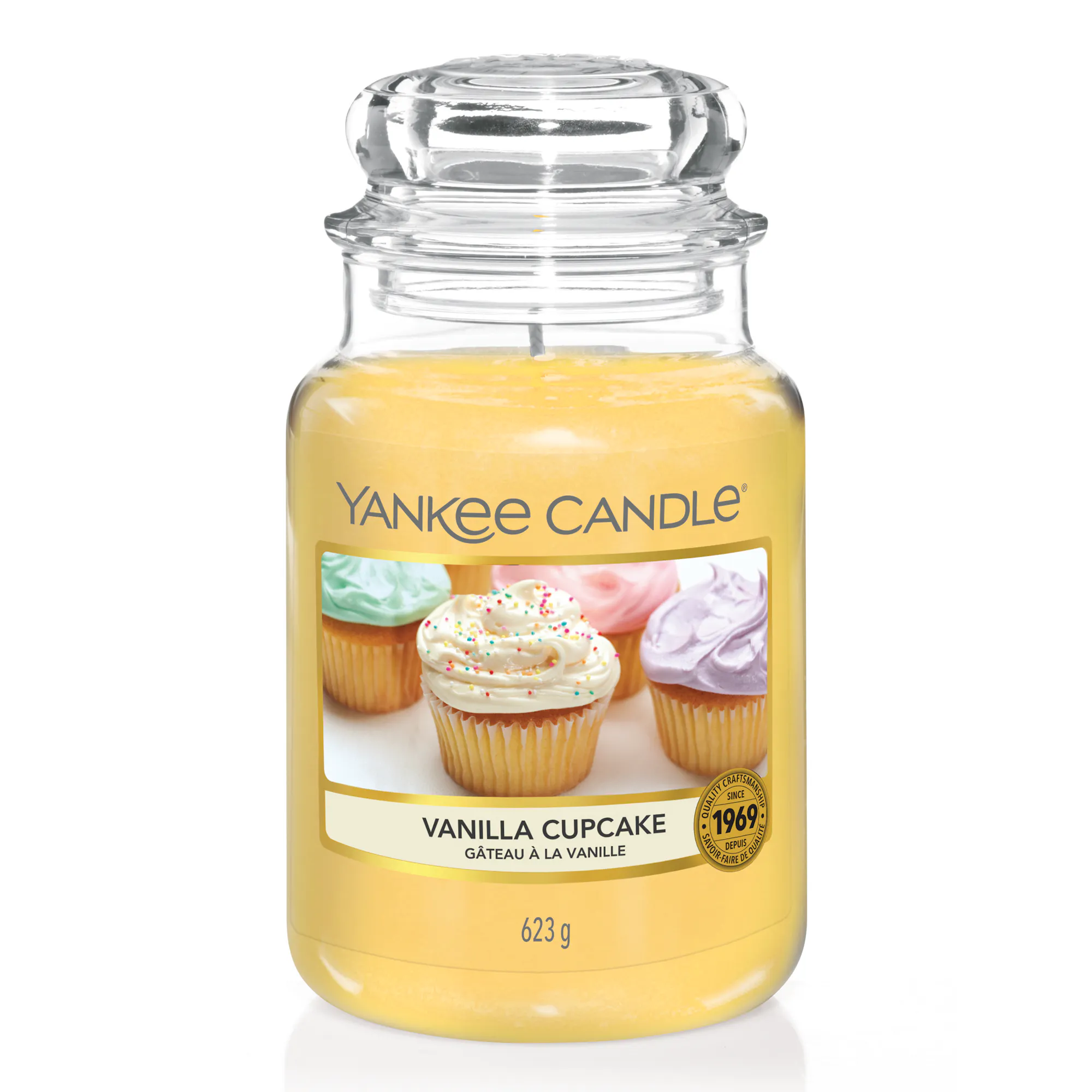 Vanilla Cupcake Candle Original Large Jar Candle Yankee Candle, Yellow, 10.7cm x 16.8cm | Sweet & Spicy