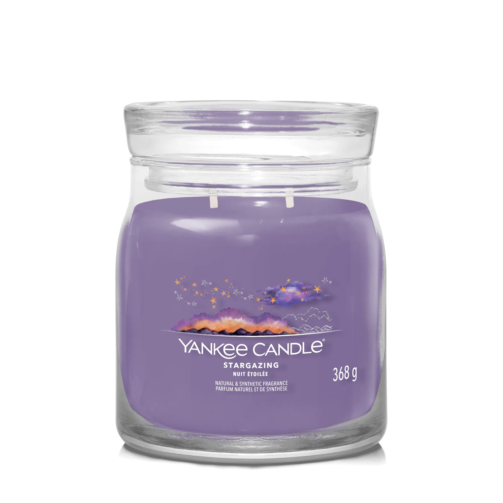 Stargazing Candle Signature Medium Jar Candle Yankee Candle, Purple, 9.3cm x 11.4cm | Floral
