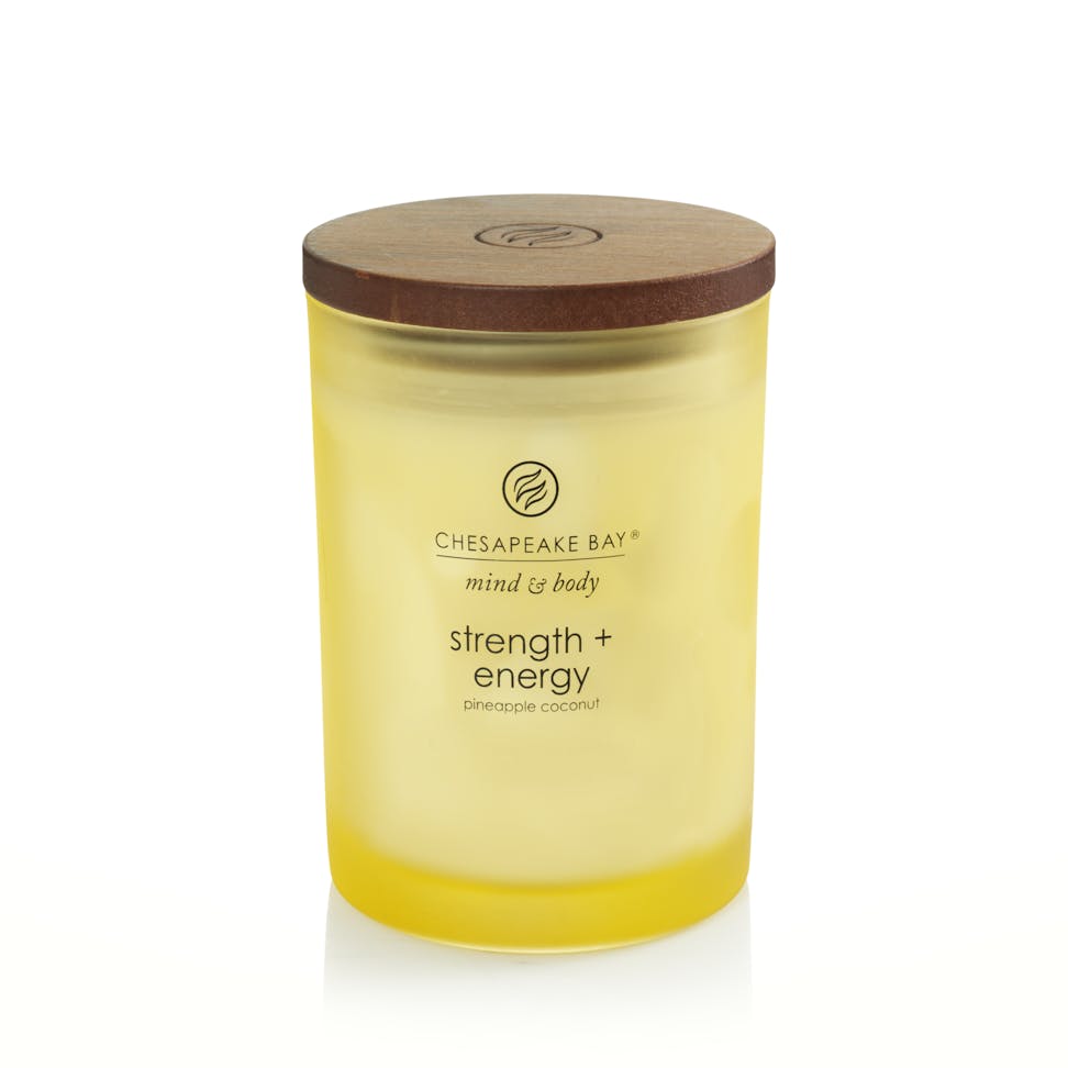 strength energy pineapple coconut medium jar candle