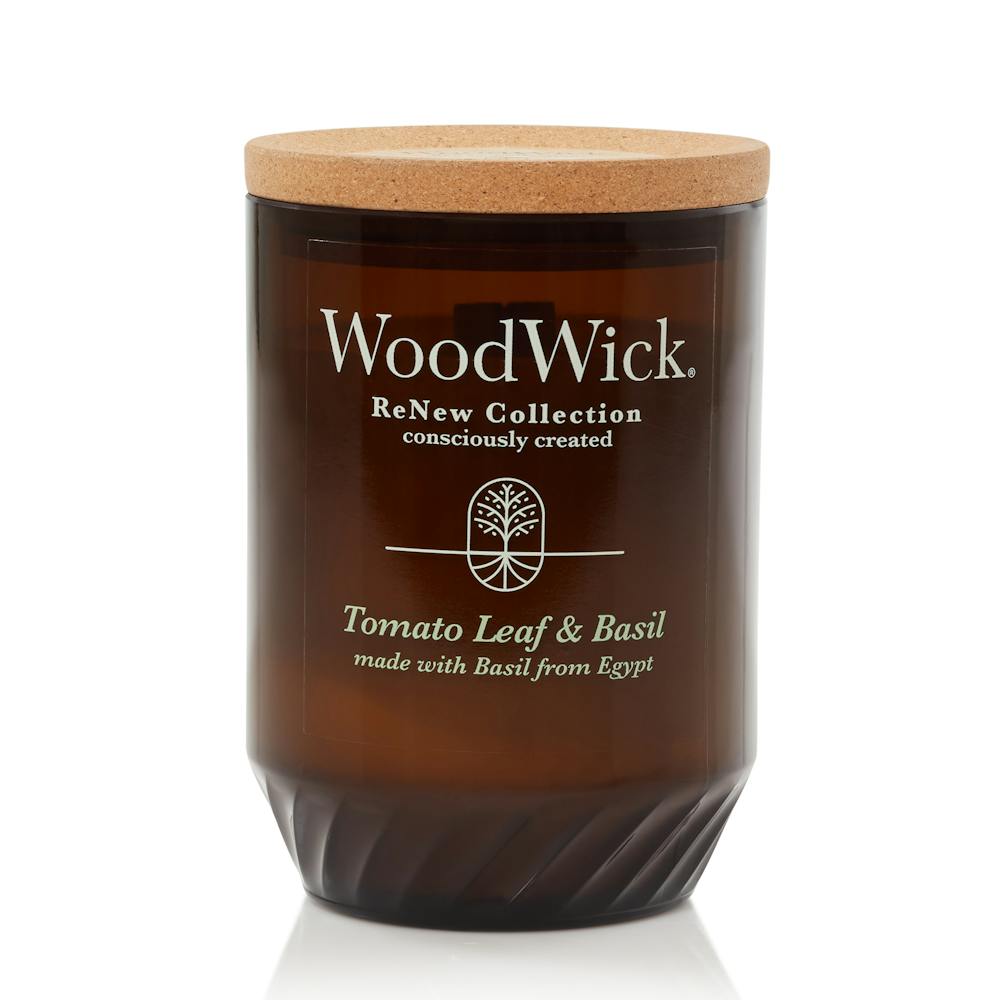 Tomato Leaf & Basil WoodWick® Large ReNew Candle Large ReNew Candles