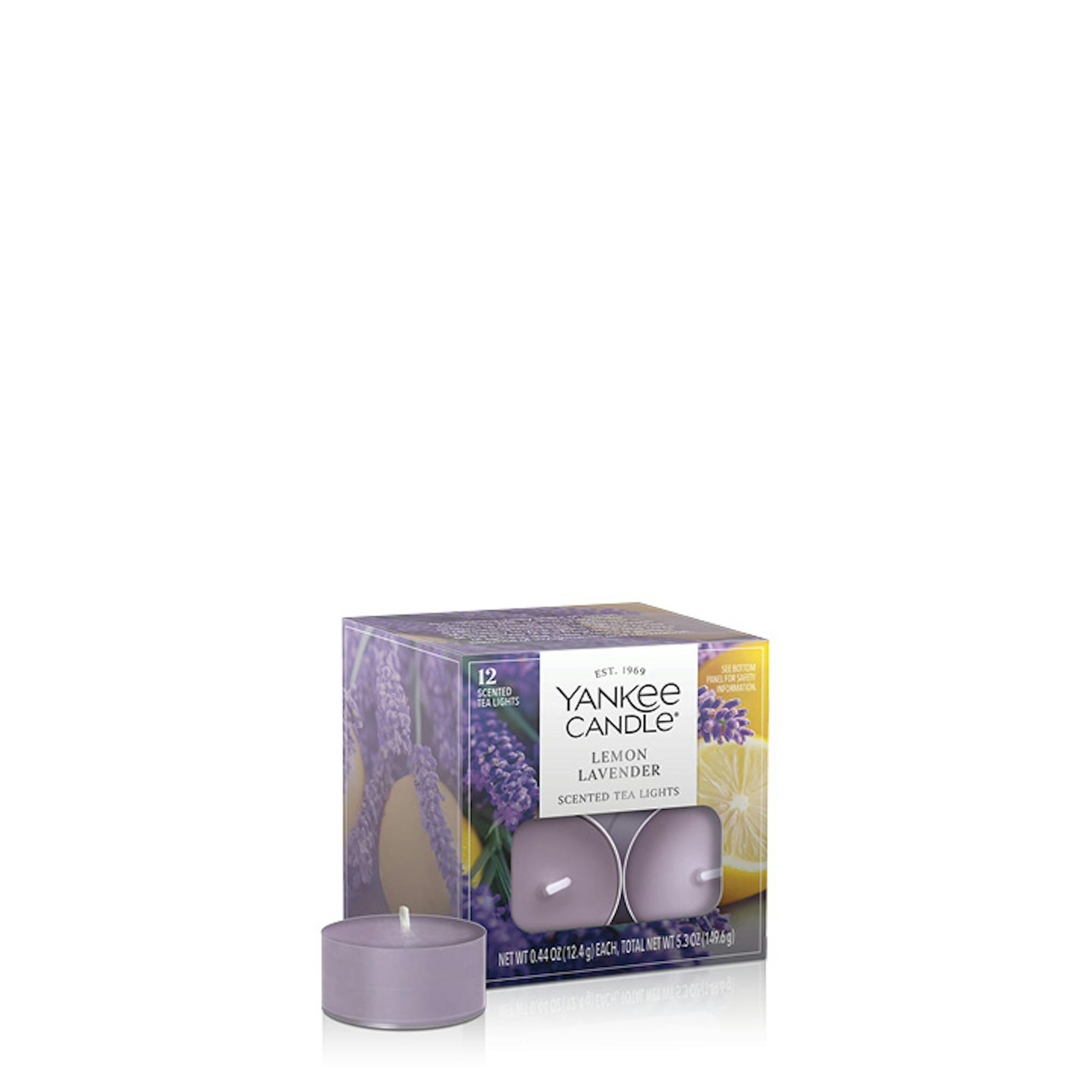 Yankee Candle Lemon Lavender Tea Light Candles, 0.44 oz Each In Purple